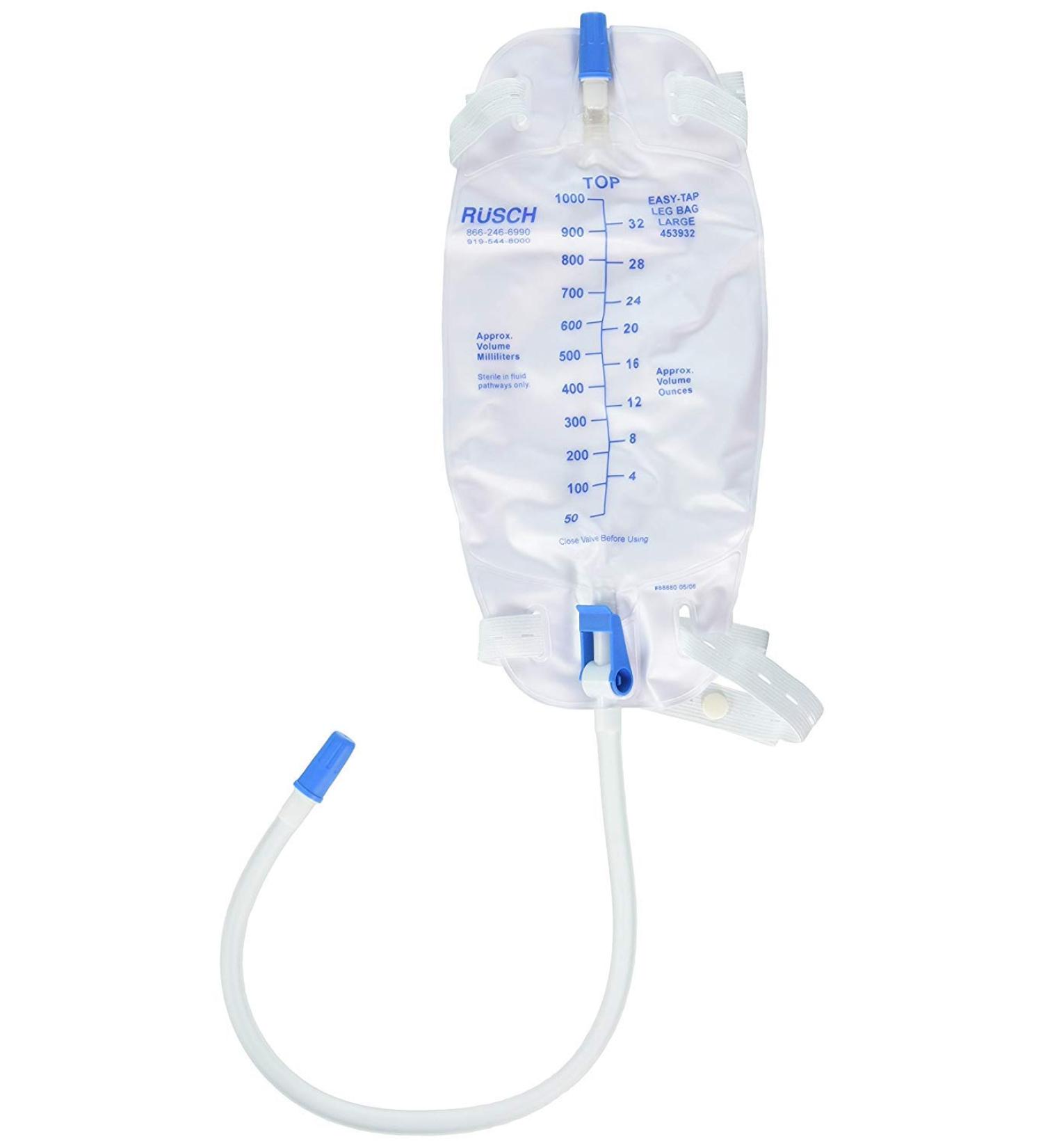 Teleflex 452932 Easy Tap Anti-Reflux Urinary Leg Bag Valve 950mL Vinyl Pack of 48