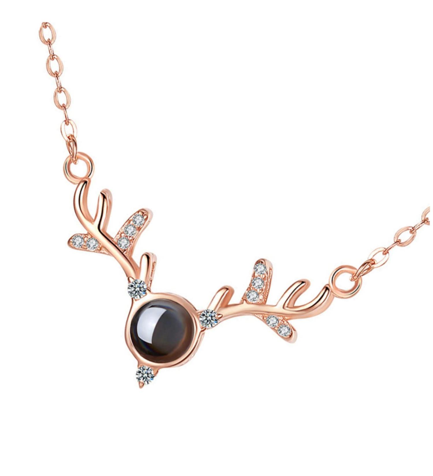 jojofuny 1 Pc Elk Horn Necklace Hand Jewelry Neck Adornment Jewelry Supply Neckline Miss Deer Necklace 45x3cm Golden - Buy Online on GoSupps.com