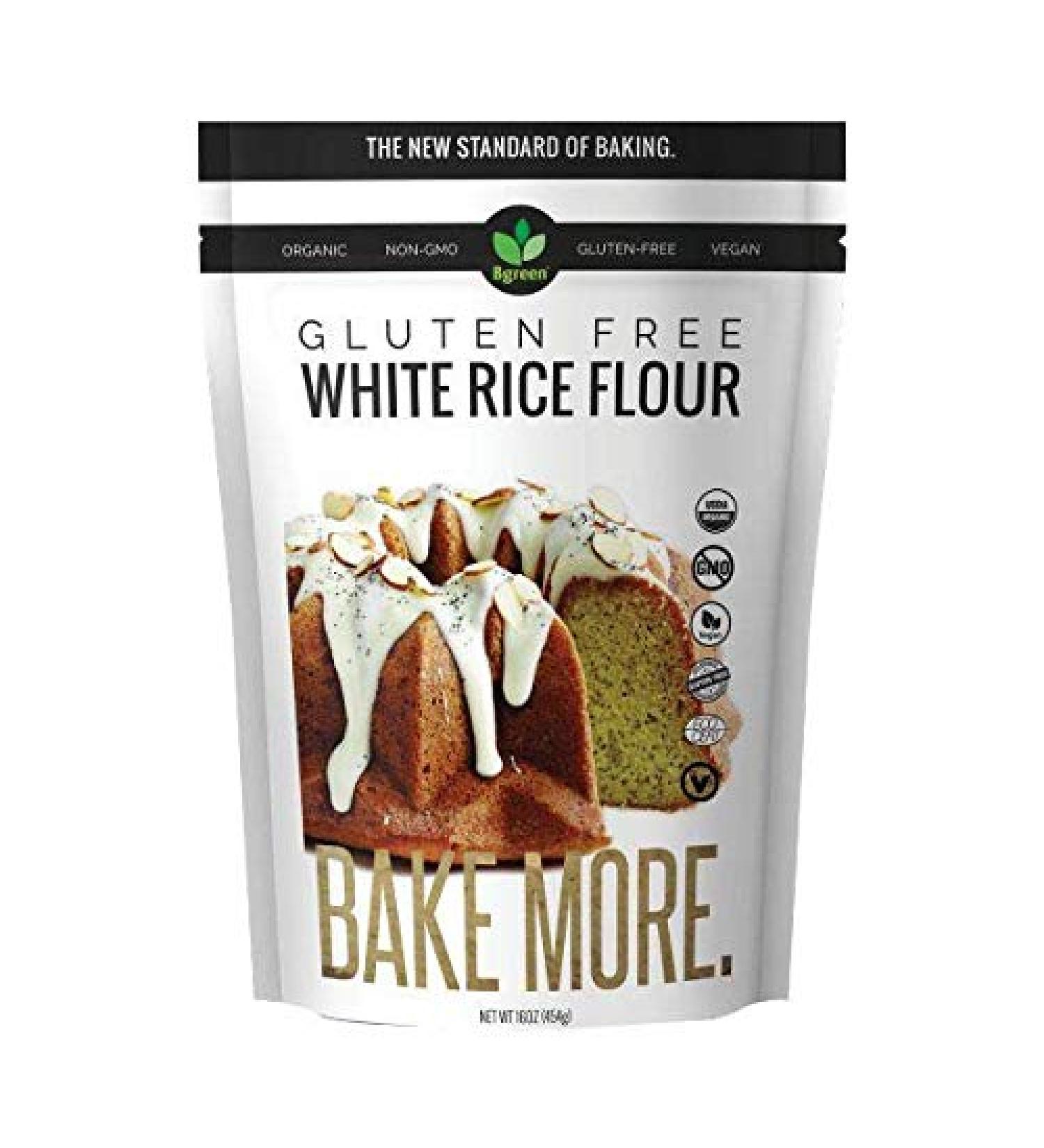 (2 Packs) Bgreen Organic Gluten Free White Rice Flour NON-GMO/VEGAN (USDA ORGANIC) 2 Lbs