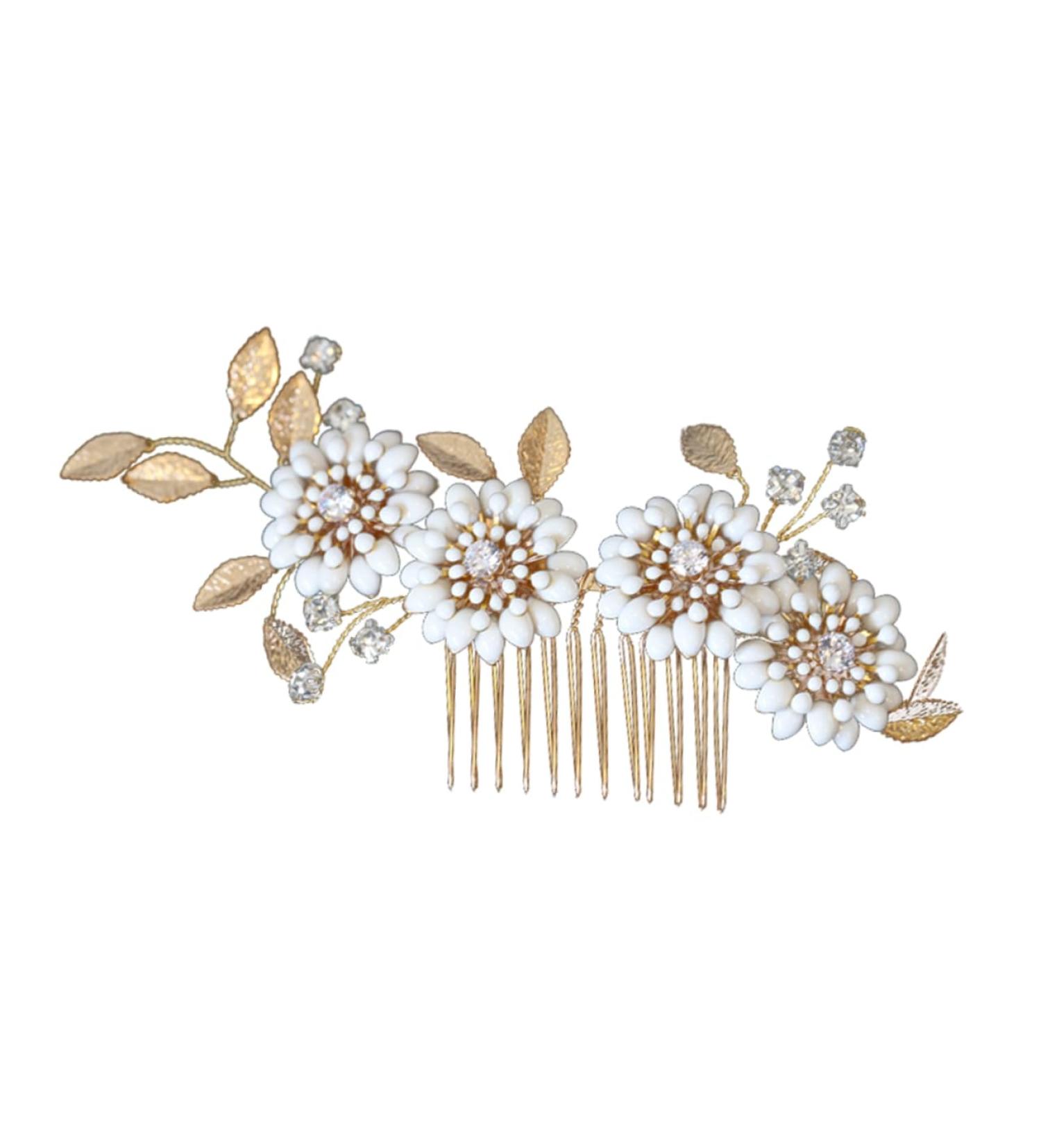 Ipetboom Bridal Shower Headpiece Rhinestone Hair Side Comb Crystal Bridal Hair Clips Rhinestone Hair Barrette Crystal Flower Hair Side Comb Rhinestones European and American Bride - Buy Online on GoSupps.com