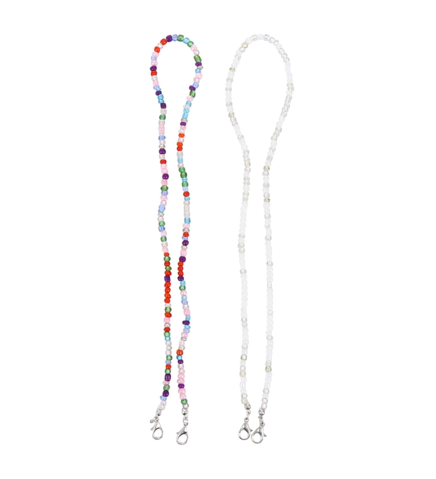 Shop Healeeved 2 PC Glasses Mask Chain - Adjustable Lanyard for Glasses & ID Cards | Comfortable Facial Cover & Pearl Washcloths - Buy Online on GoSupps.com