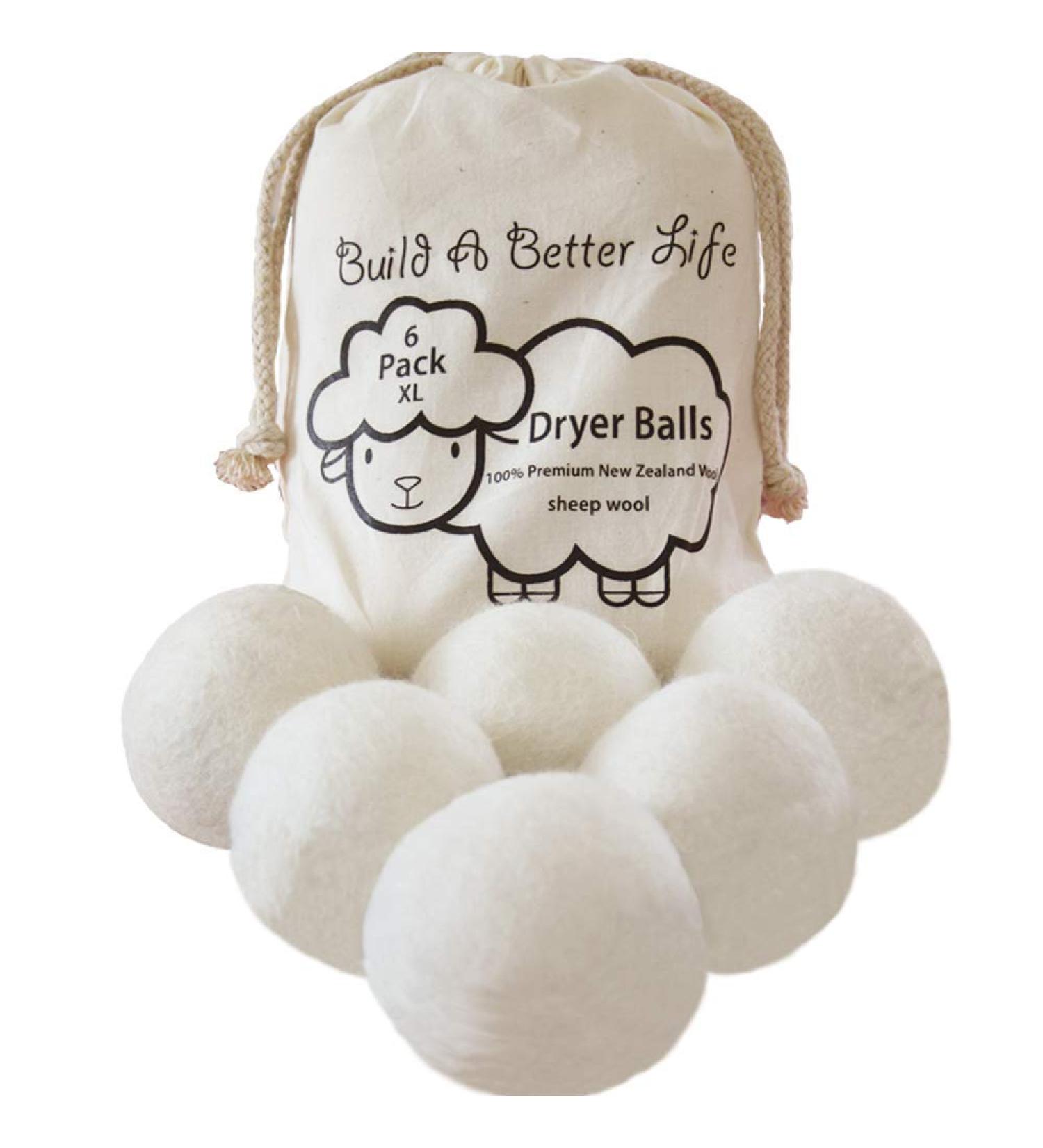 Premium XL Wool Dryer Balls - Pack of 6 | Handmade from Latest Shearing in New Zealand | Natural Fabric Softener for Quick Drying | 2.8 Inch Reusable Dryer Balls - Buy Online on GoSupps.com