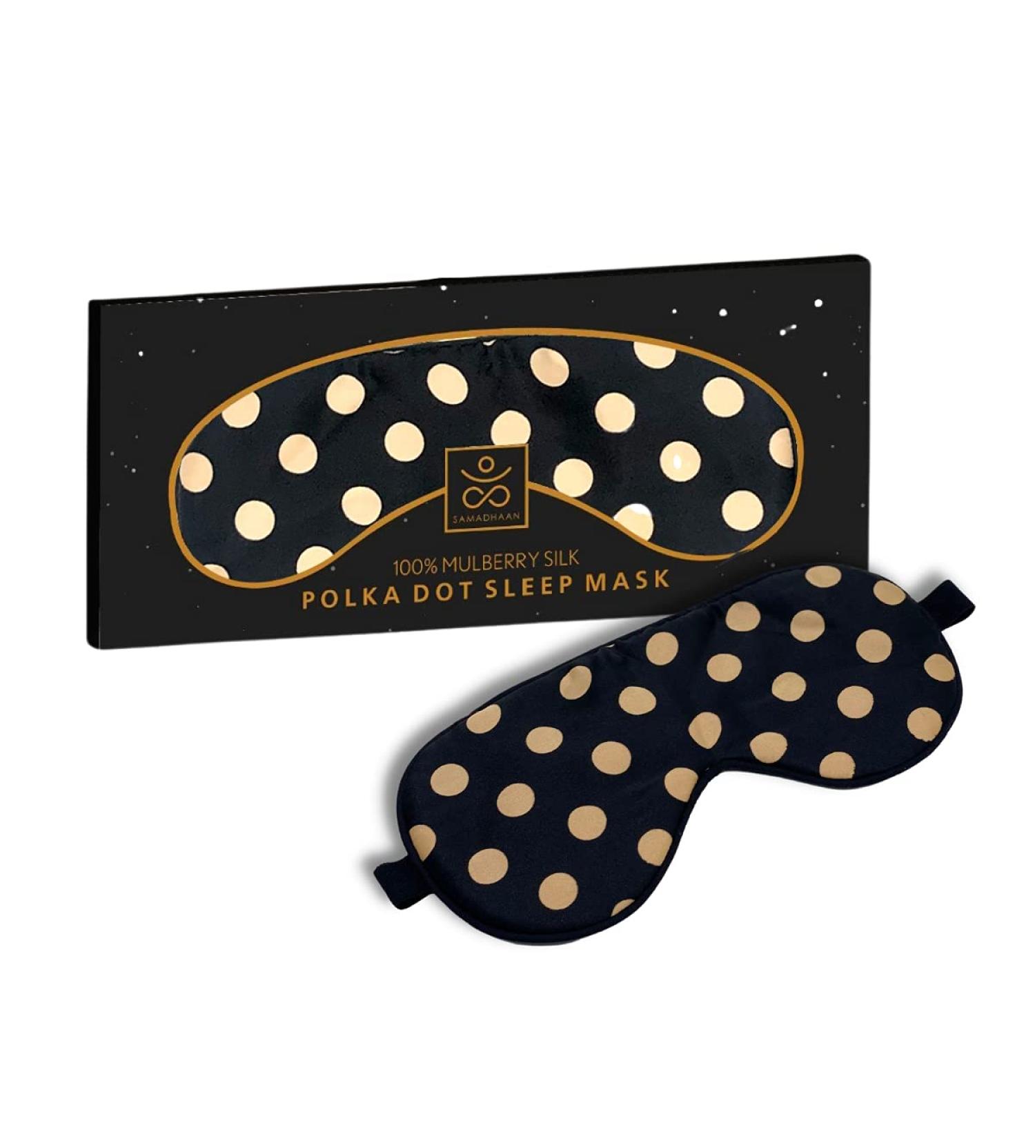 Samadhaan Mulberry Silk Sleep Eye Mask for Side Sleepers - Black & Gold (2 Pack) - Buy Online on GoSupps.com