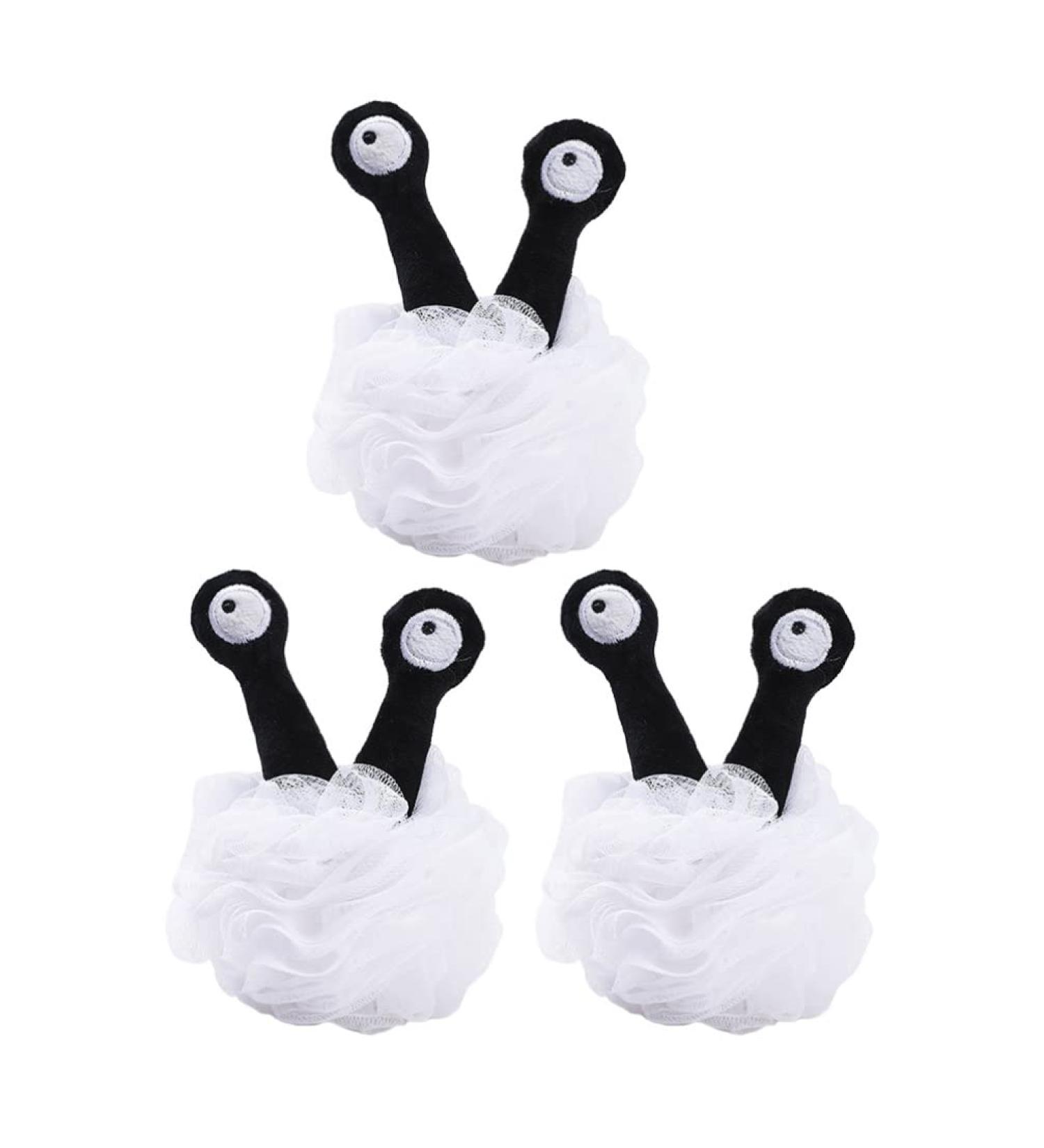 LALAFINA 3pcs Bath Flower Shower Loofah & Konjac Sponge - Exfoliating Body Scrubber for Kids & Adults - Japanese-Style Pouf White Pe Accessories - Buy Online on GoSupps.com