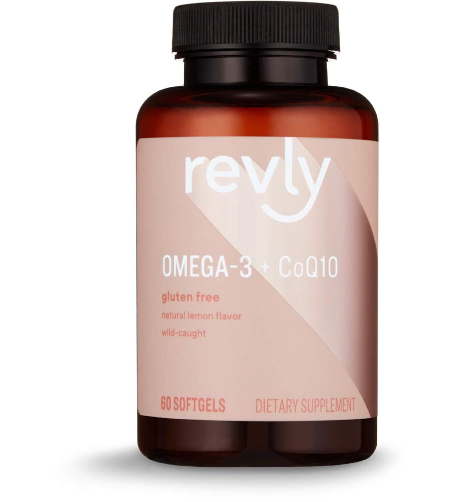 Revly Omega 3 Fish Oil + CoQ10 Softgels - Natural Lemon Flavor - 60 ct - Buy Online on GoSupps.com