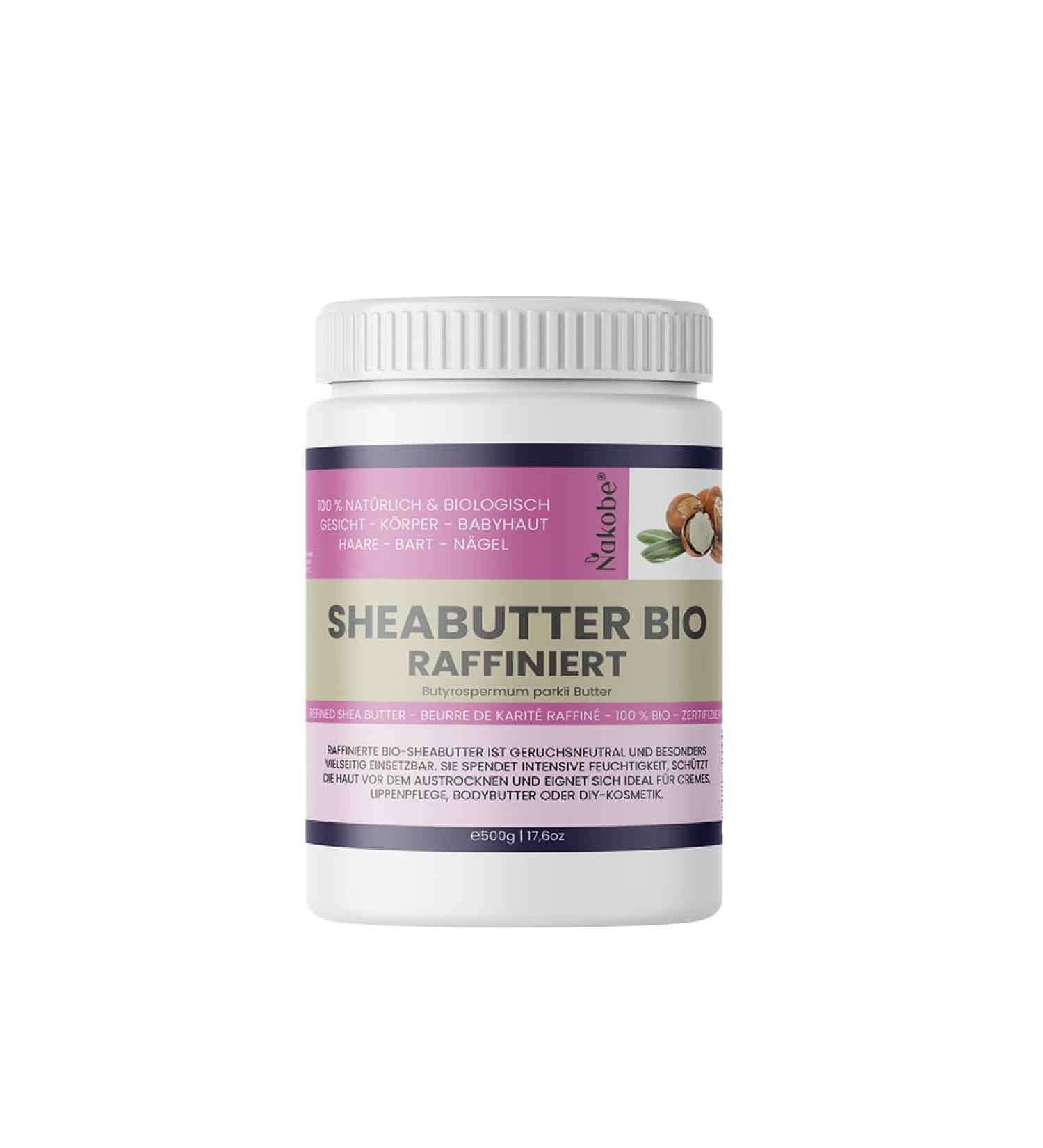Shea butter Organically refined 100 pure odorless and caring shea butter for skin hair and DIY cosmetics 500 g Nakobe - Buy Online on GoSupps.com