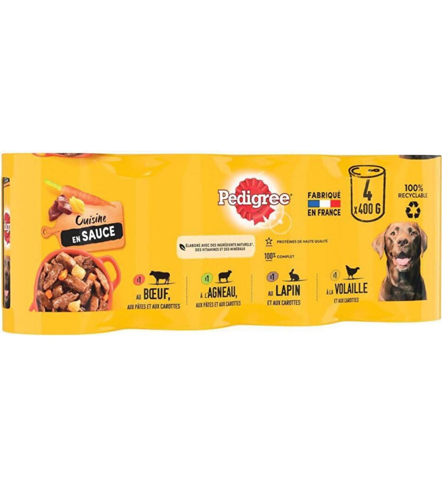 PEDIGREE cans Cuisine en Sauce 4 varieties for Adult Dogs 4x400g
