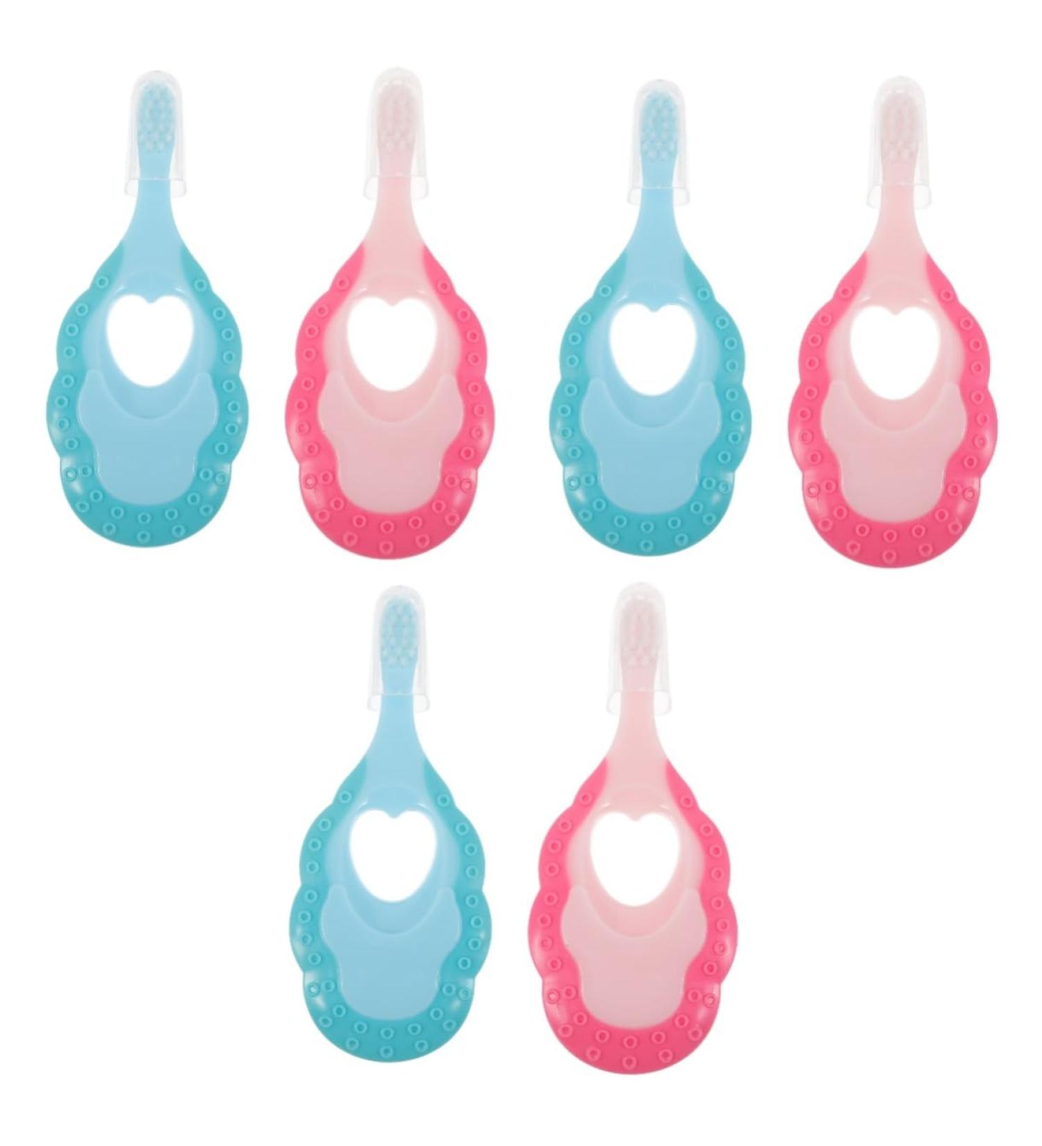 Minkissy Teething Toys for Babies | 6 Pcs Baby Toothbrush Set | Gentle Toothbrush Massagers for Newborns & Children - Buy Online on GoSupps.com