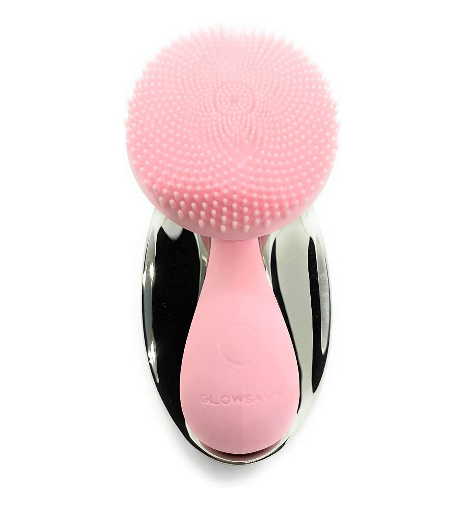 Glowsavy Silicone Cleansing Brush - 4 Speeds, Waterproof & USB Rechargeable - Pink Facial Spa Machine for Makeup Skincare Removal - Buy Online on GoSupps.com