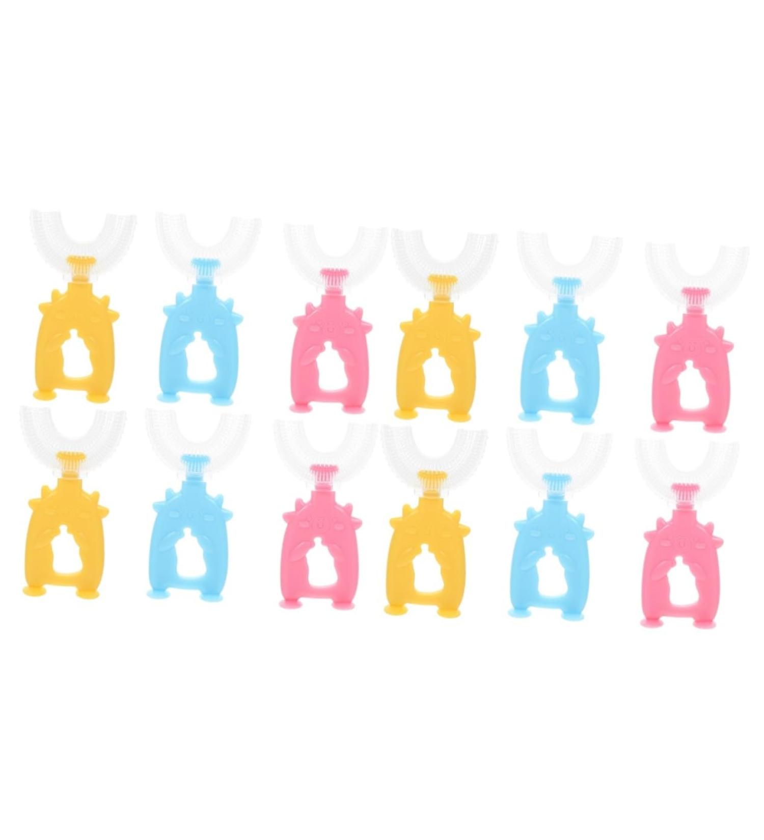 Beavorty U-Shaped Toothbrush for Children - 12 Pack Kids' Toothbrushes for Easy Cleaning - Safe Baby Toothbrushes - Buy Online on GoSupps.com