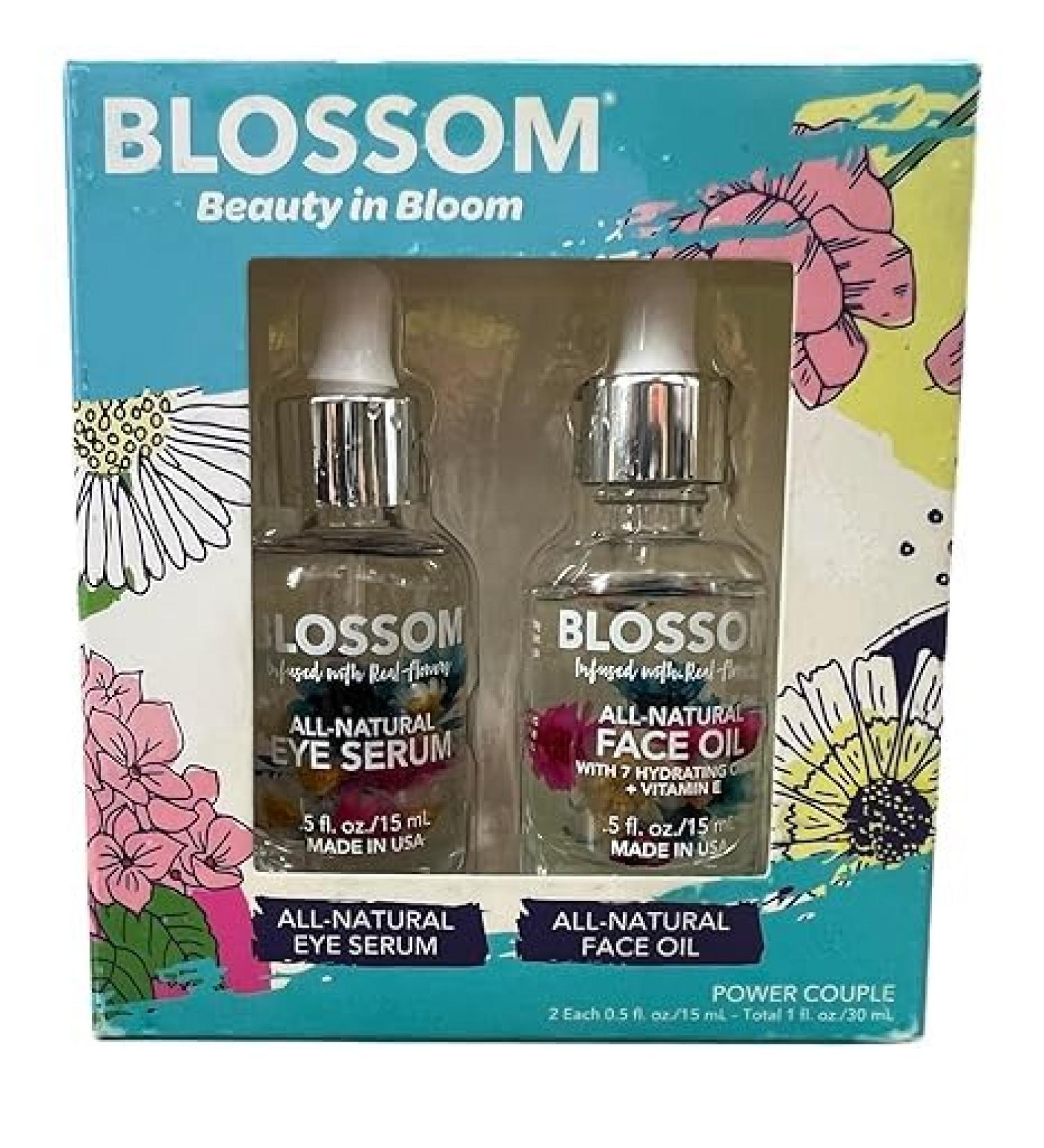 Blossom All-Natural Eye Serum and Face Oil Power Couple Set 0.50oz Each