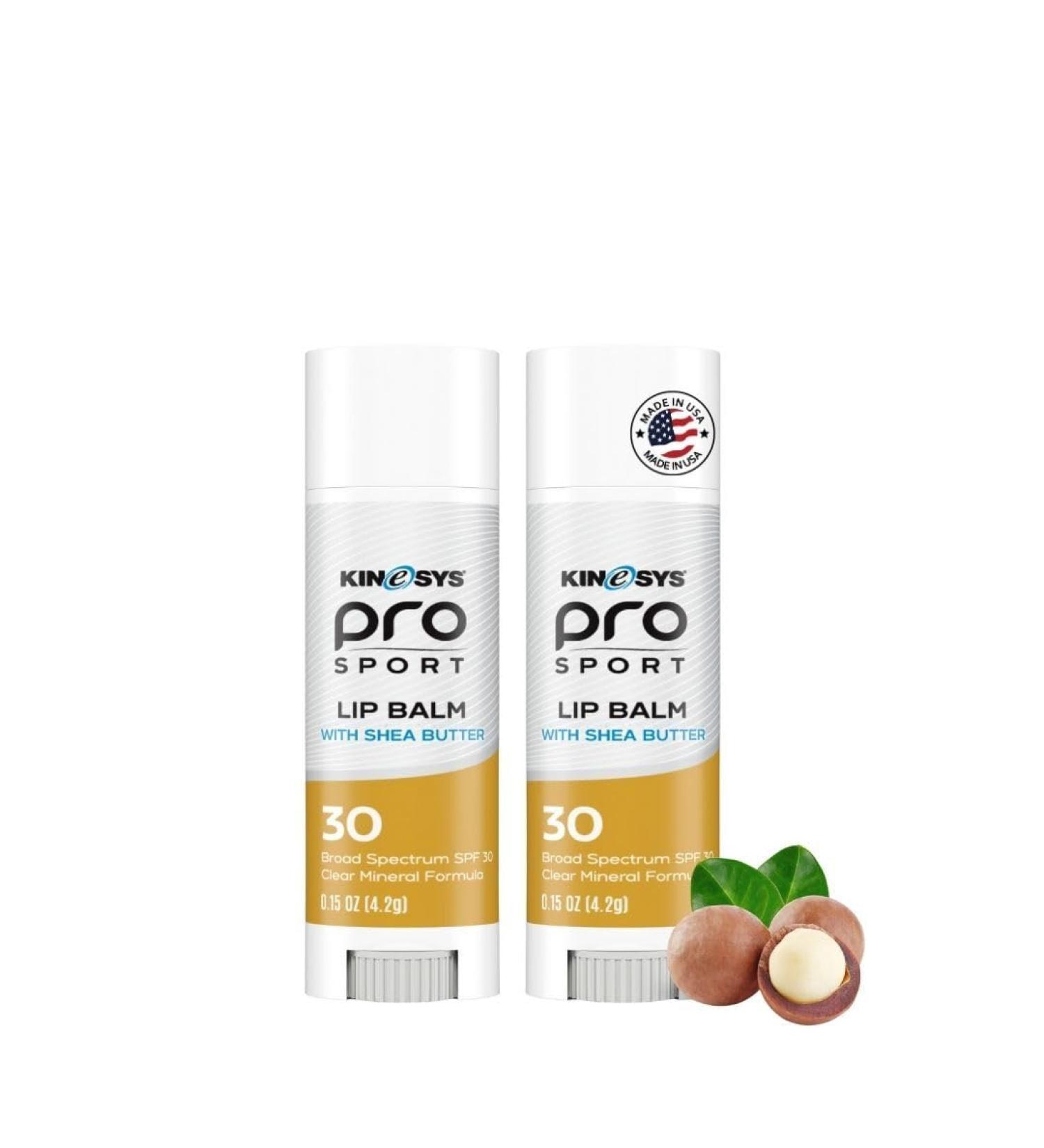 KINeSYS Pro Sport Lip Balm with Shea Butter SPF30 Broad Spectrum Moisturizing Lip Care for Outdoor Activities Water-Resistant & UVA/UVB Protection Clear Matte Finish (Pack of 2 0.15 Ounce Each) Lip Balm 0.15 Ounce (Pac  - Buy Online on GoSupps.com