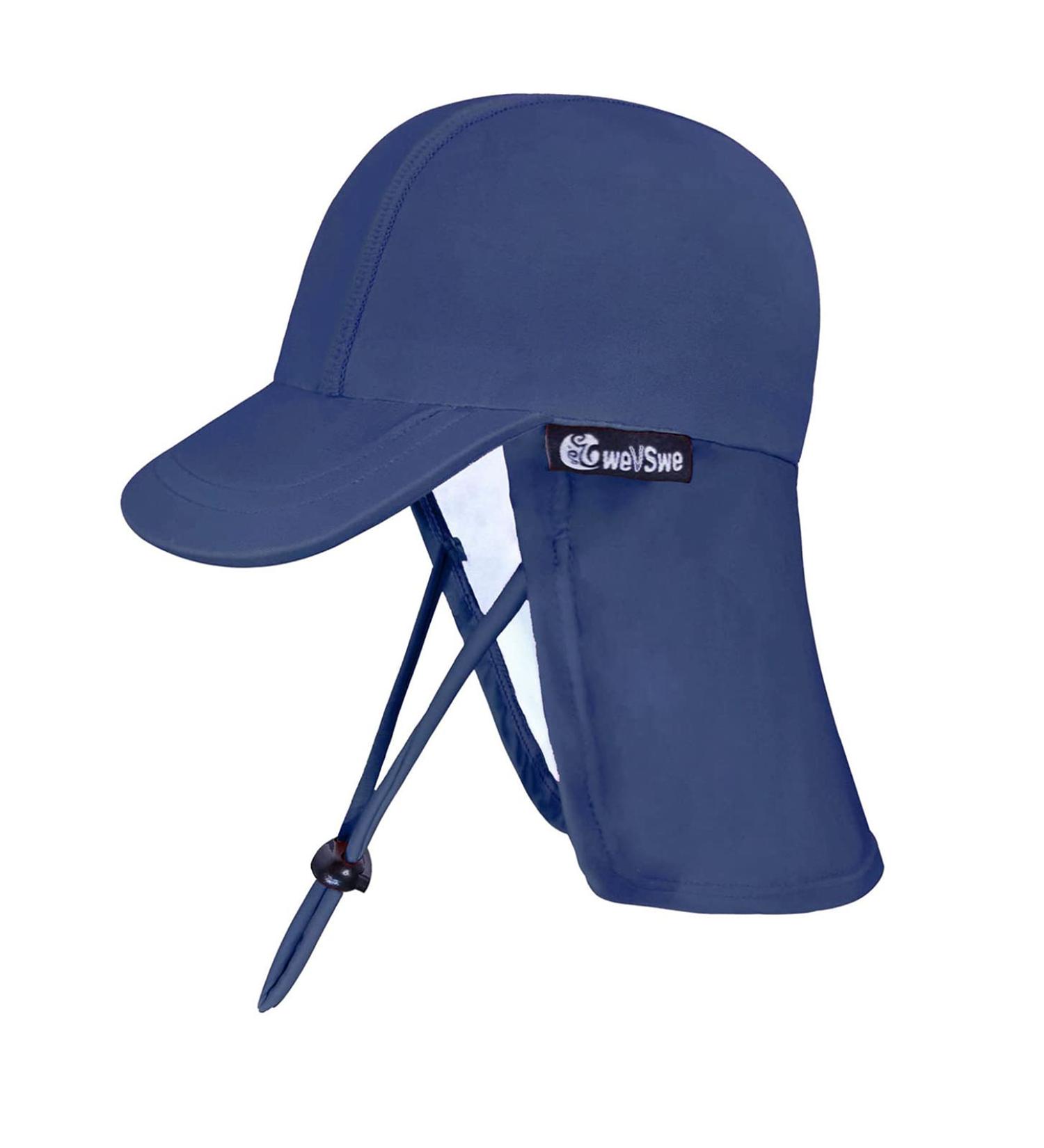 Sunsational Baby Toddler Sun Hat UPF 50+ with Adjustable Chin Straps, Dark Blue, 6-12 Months - Buy Online on GoSupps.com