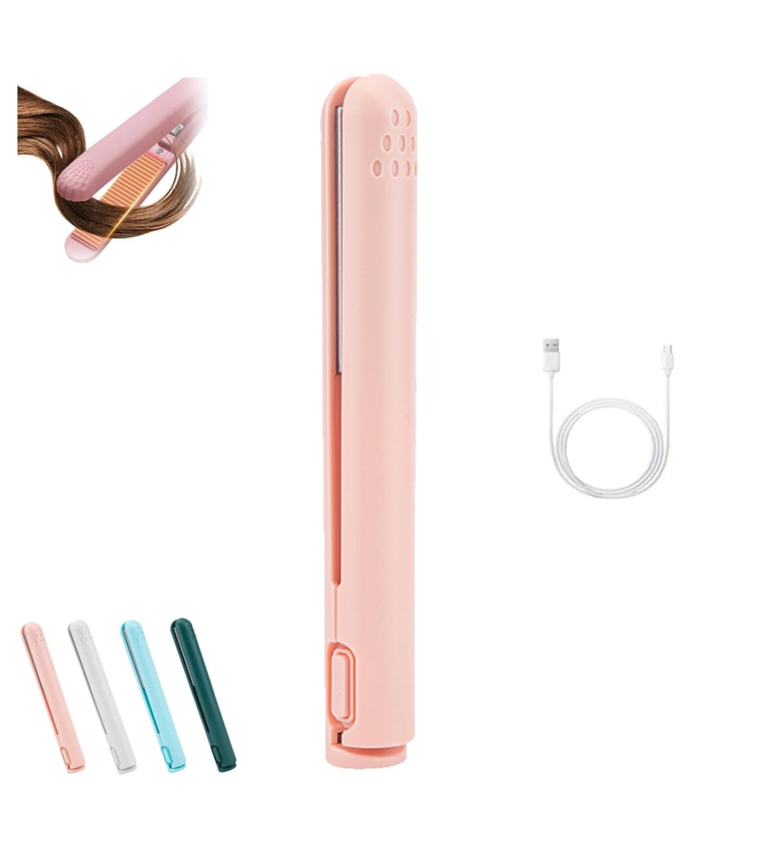 Mini Dual-Purpose Curling Iron Ceramic Mini Hair Curler Portable Mini Curling Iron Travel USB Rechargeable Curling Wand Mini Dual-Purpose Curling Iron for Short Hair (Pink) - Buy Online on GoSupps.com