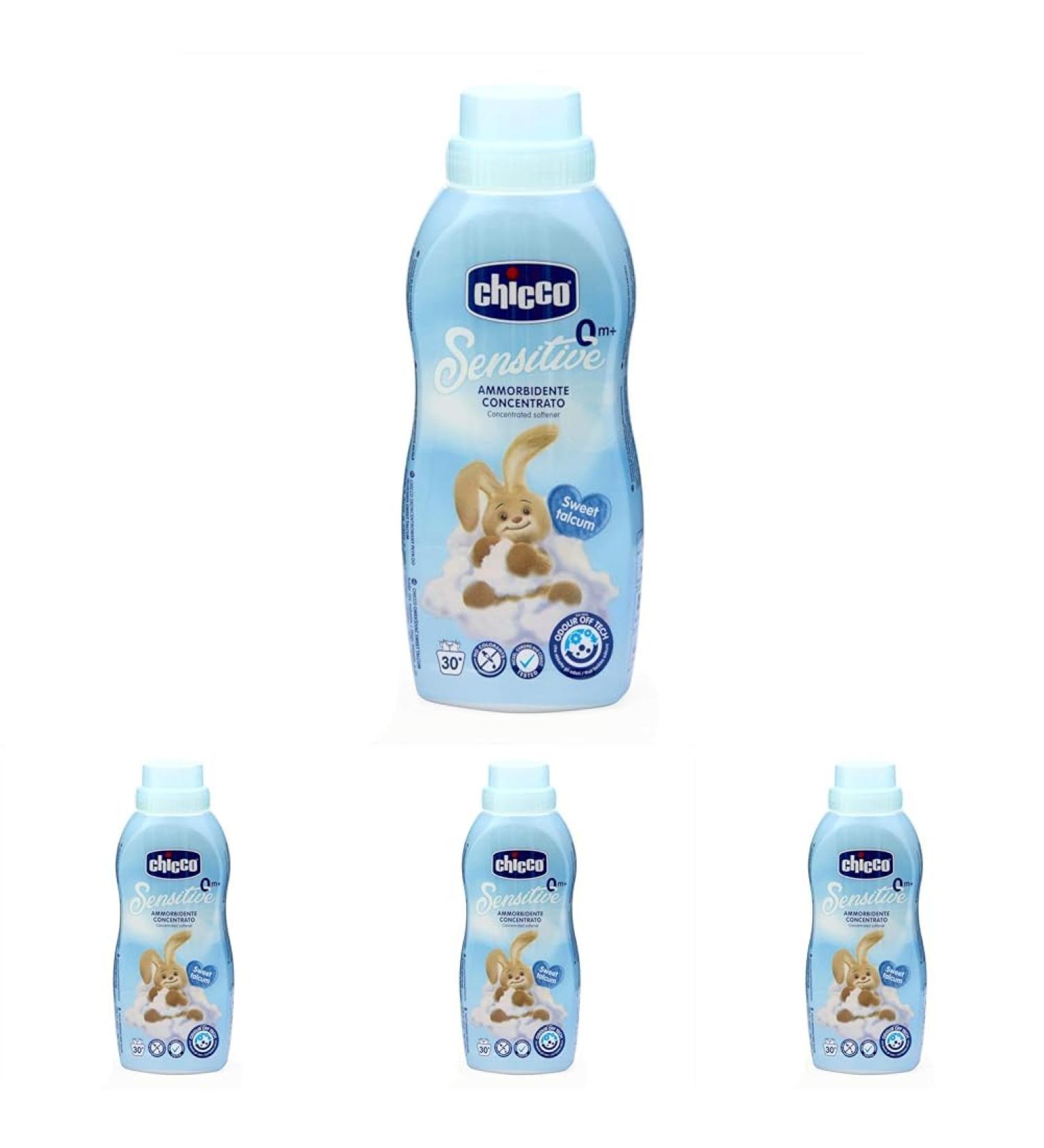 Chicco Sensitive Coeur de Talc Adoucissant Concentr Fra cheur intense et Douceur 0+ Mois - 750 ml (Lot de 4) - Buy Online on GoSupps.com