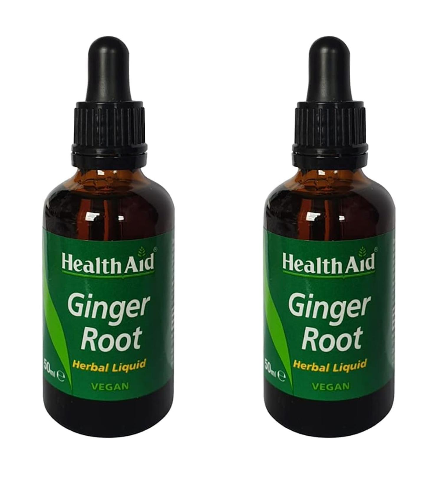 HealthAid Ginger Root (Zingiber officinale) 50ml Liquid (Pack of 2) 50 ml (Pack of 2) - Buy Online on GoSupps.com