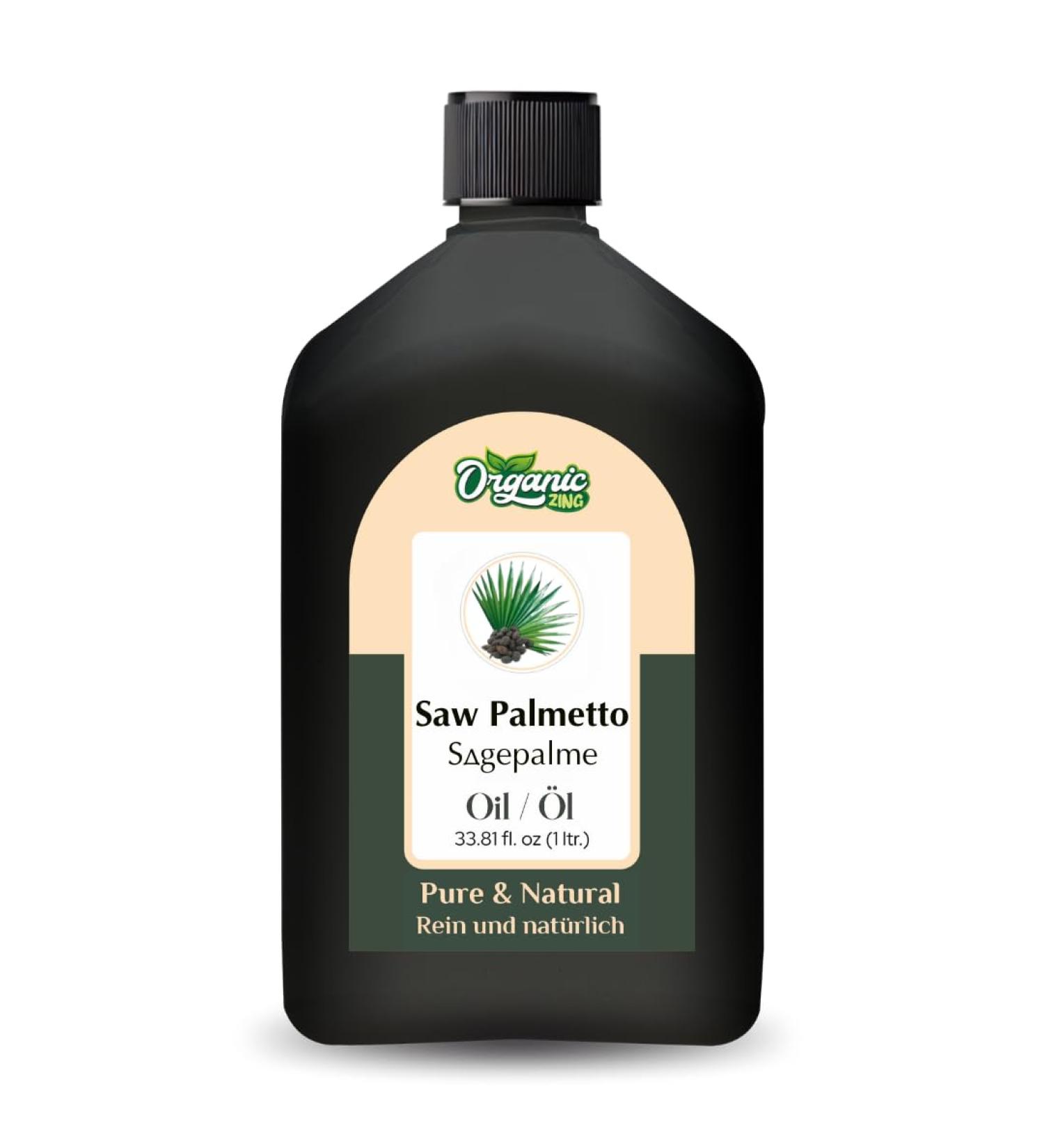 ORGANIC ZING Organic Zing Saw Palmetto (Serenoa repens) Oil | Pure & Natural Carrier Oil for Aroma Diffusers Skincare & Haircare - 1000 ml