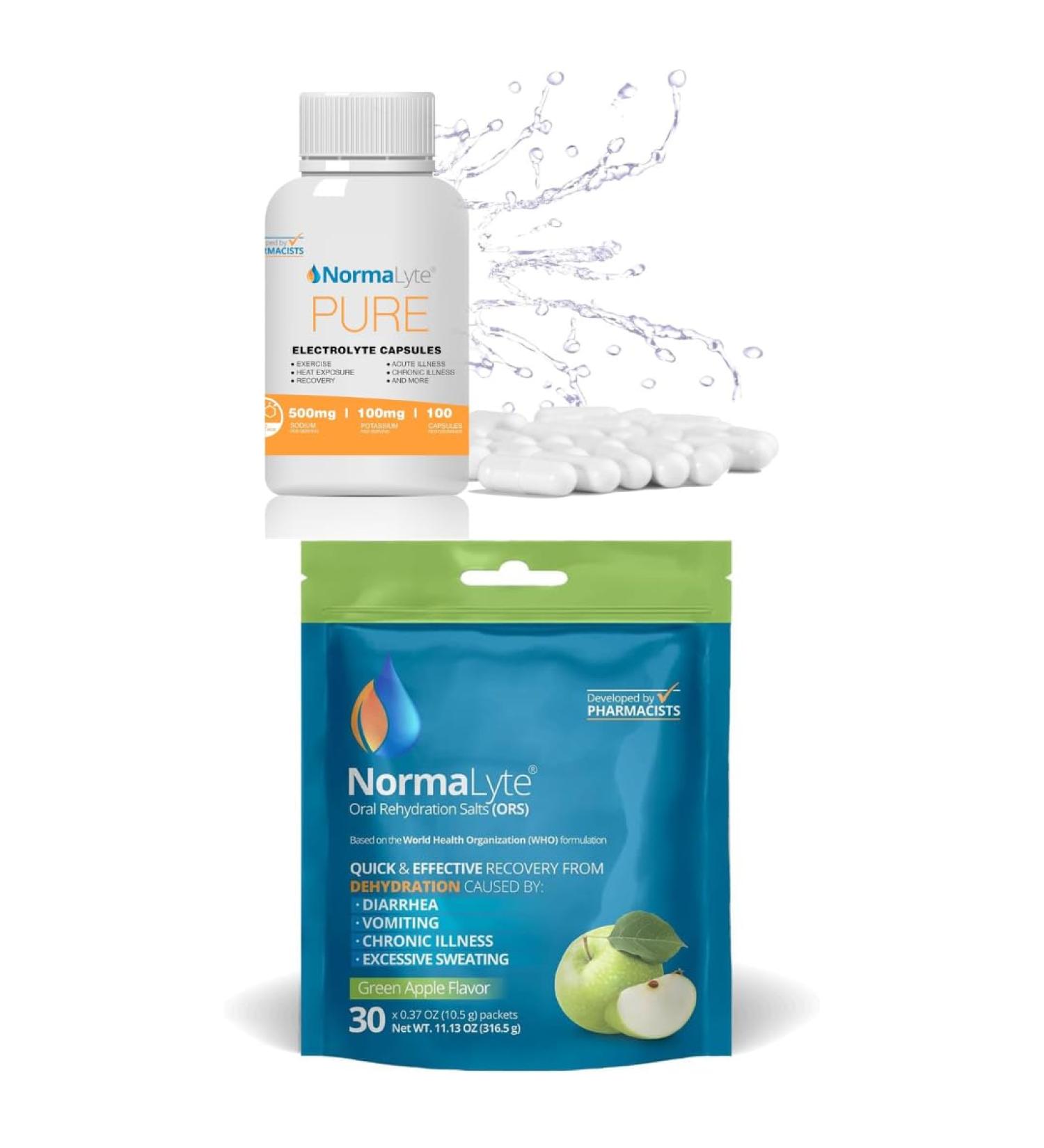 NormaLyte Oral Rehydration Salts and Capsules-Helps Dietary Management of POTS Syndrome Symptoms- Combo of 2 - Buy Online on GoSupps.com