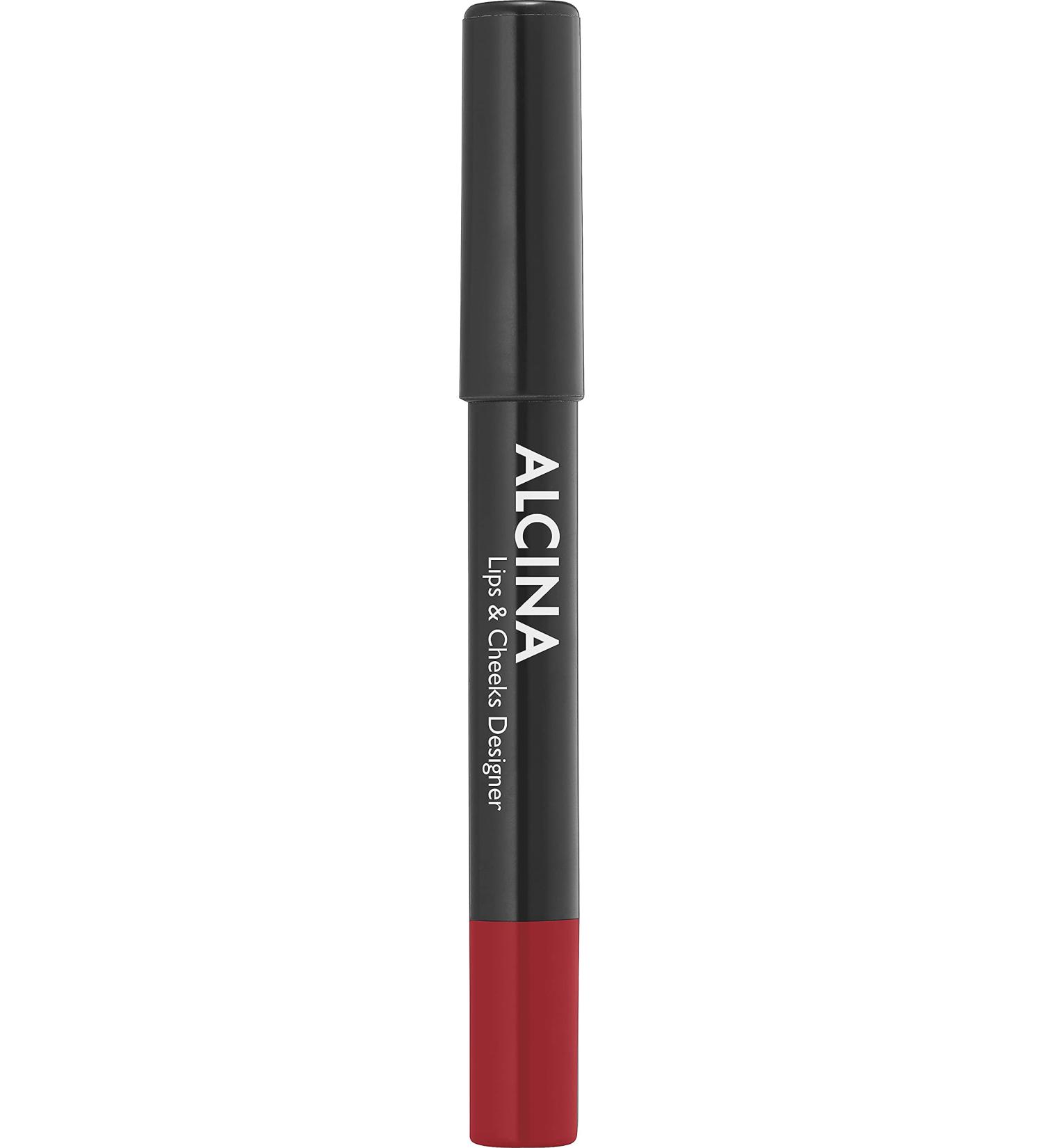 ALCINA Lips & Cheeks Designer Red - Highly Pigmented 2-in-1 Lipstick & Rouge - Velvety Matte Finish - Shop Internationally - Buy Online on GoSupps.com