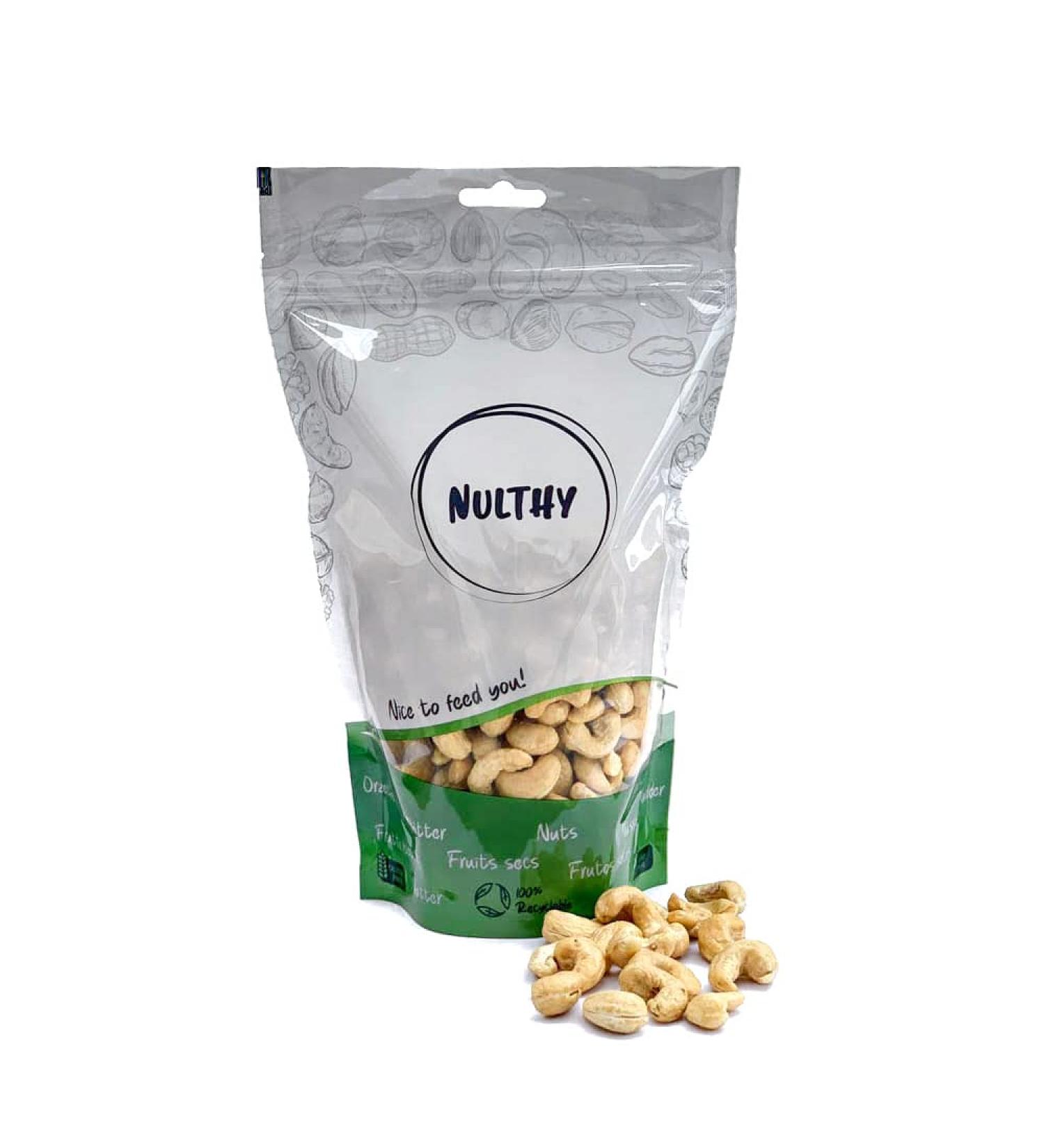 NULTHY Natural cashew natural nuts conventional cultivation saltfree glutenfree vegan 500 g 500G - Buy Online on GoSupps.com