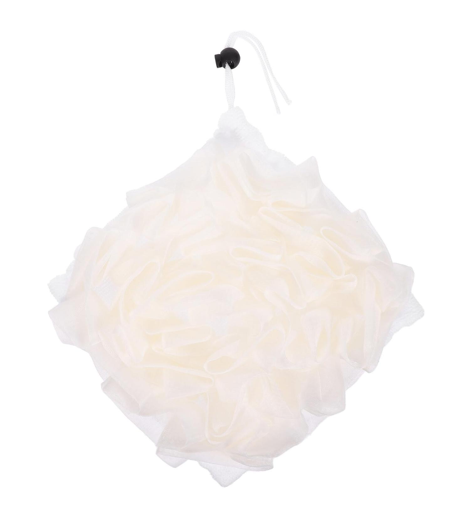 Beavorty Bath Loofah Mesh Shower Loofah Exfoliating Body Scrubber Soft Mesh Pouf Ball Exfoliator Bathing Accessory for Women Men White - Buy Online on GoSupps.com