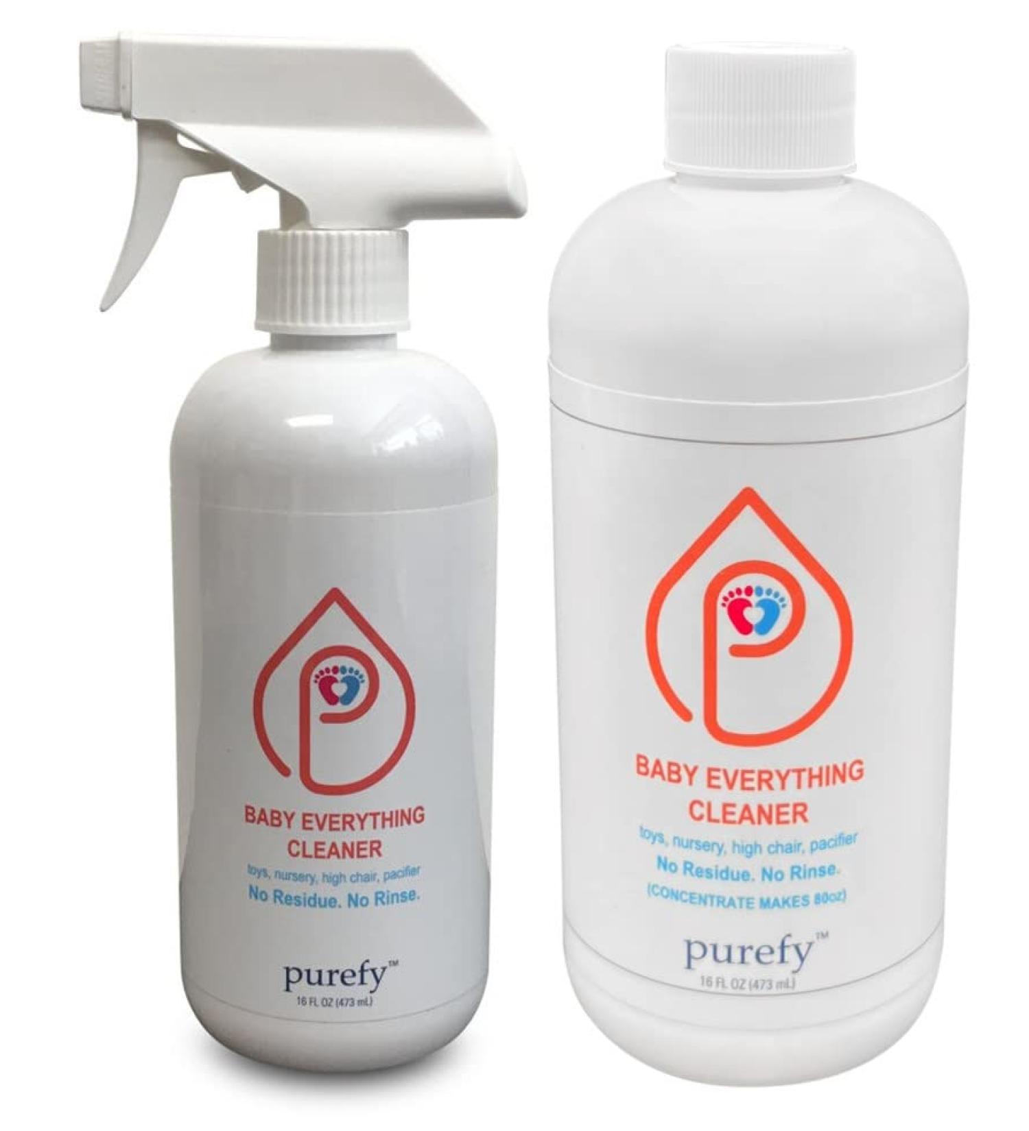 Baby Everything Cleaner - Hypoallergenic No Residue Unscented & Safe for Toys & Nursery - 16oz + Concentrate (Makes 80oz - Buy Online on GoSupps.com