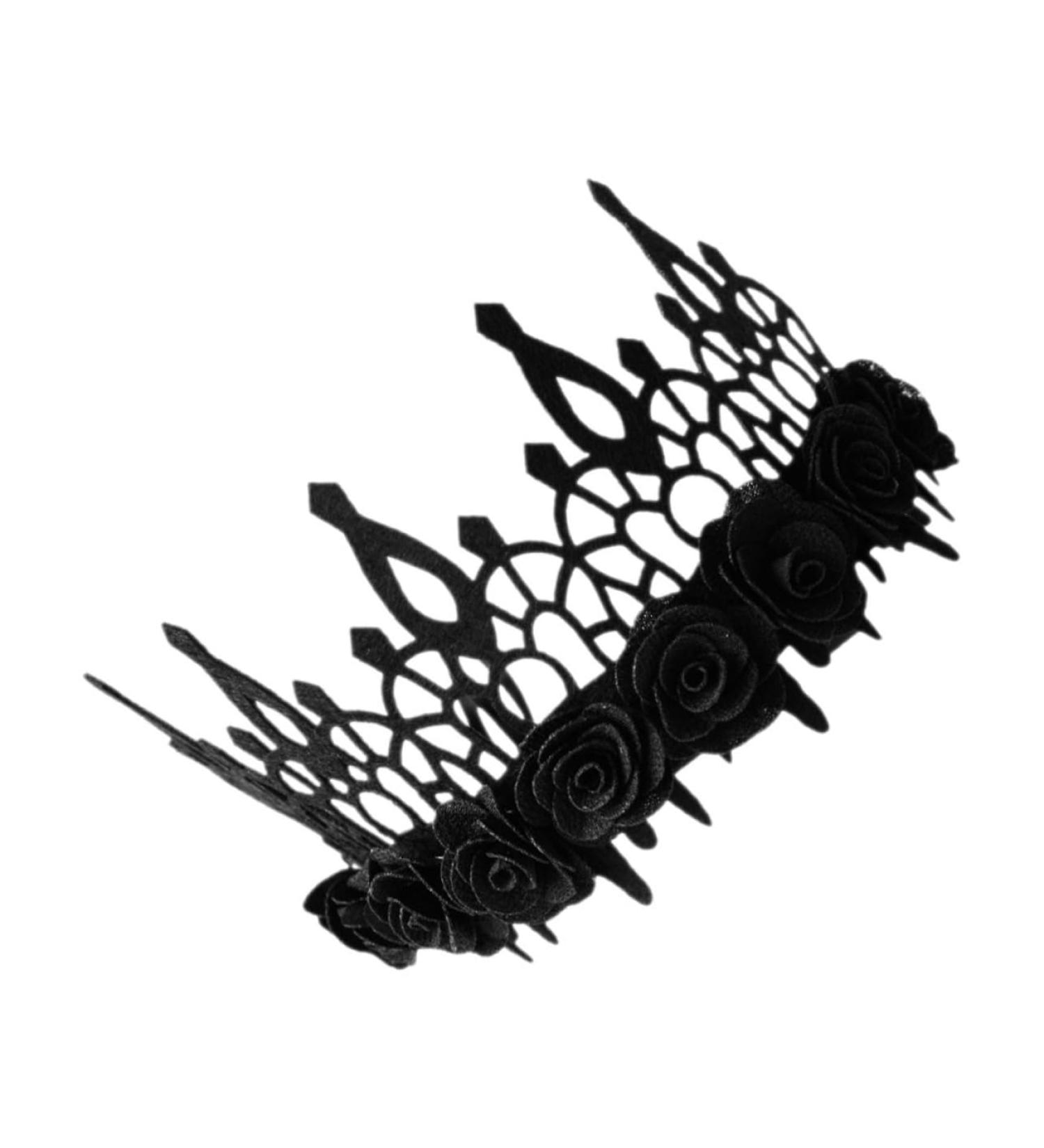 Mikinona Halloween Crown Dead Flower Hair Accessories Halloween Headpiece Black Scrunchies for Hair Halloween Hair Accessory Festival Flower Halloween Headband Flowers Fabric - Buy Online on GoSupps.com