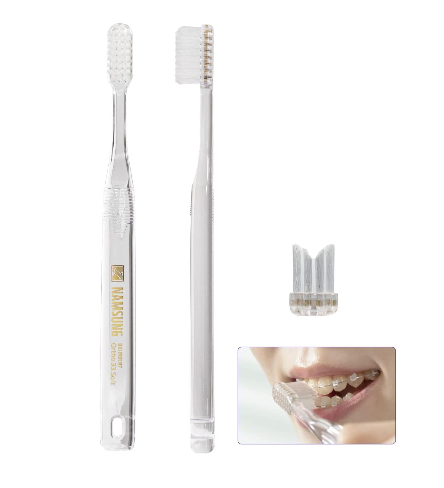 Samsung Orthodontic Toothbrushes 2 Pack - Dupont Bristles V Trim Cleaning for Braces Wires Brackets - Ortho NO.33 Soft - Buy Online on GoSupps.com