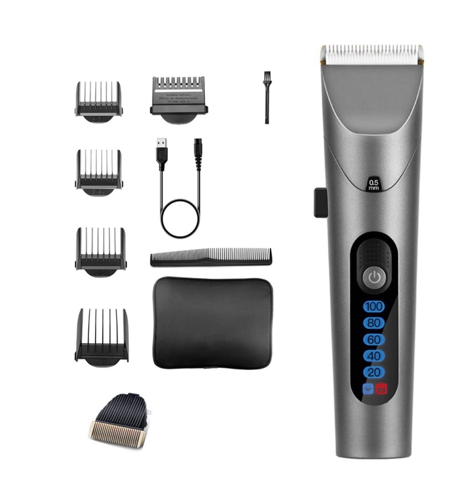 Professional Hair Clipper with LED Screen - Rechargeable & Washable Hair Cutting Tool for Men | Ceramic Cutter Head - Buy Online on GoSupps.com