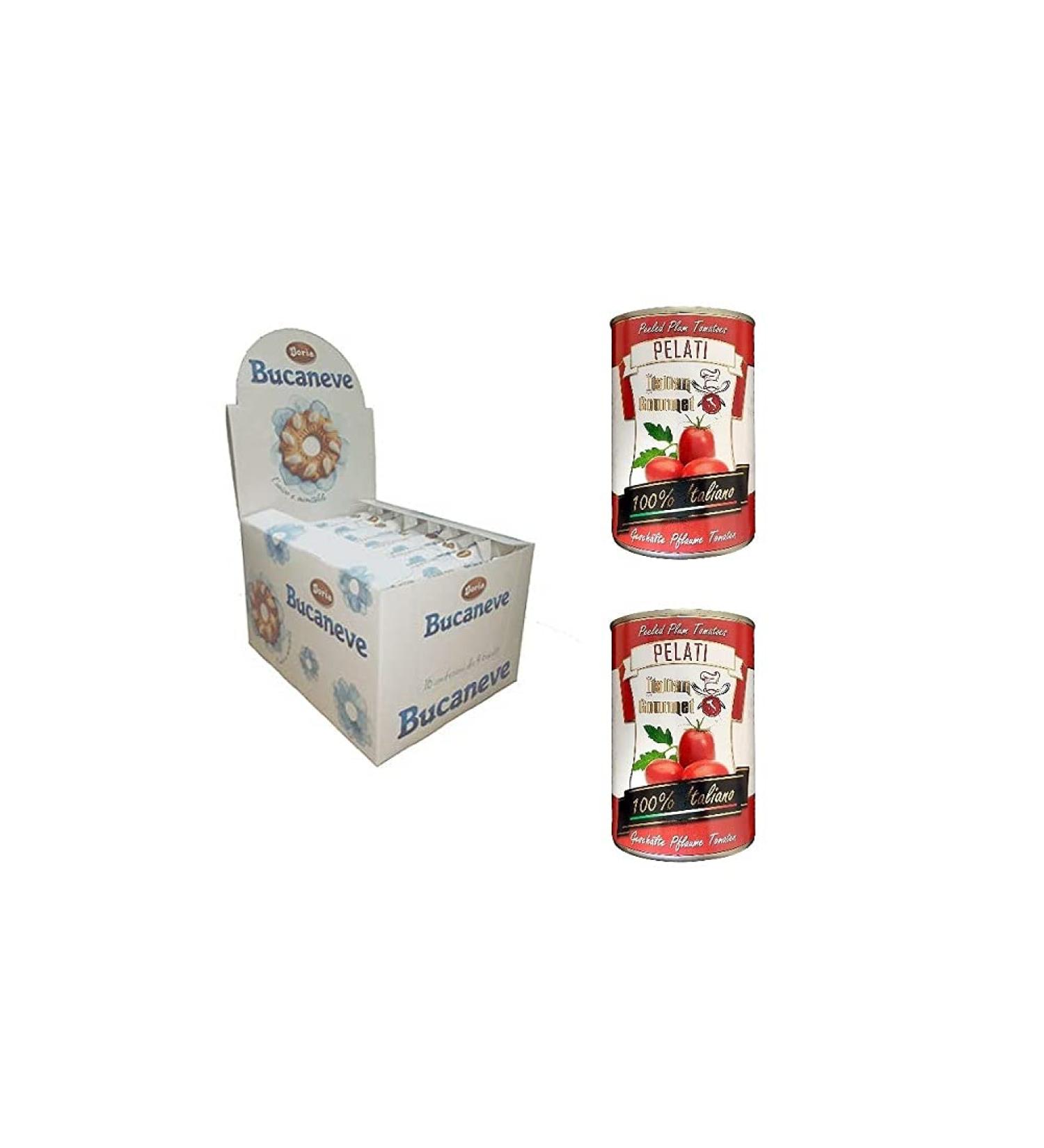  Italian Gourmet E.R. Doria Biscuits Bucaneve Butter Biscuits Biscuits with Sugar Biscuits 16 x 28 g + Italian Gourmet 100% Italian Peeled Tomato 2 x 400 g - Buy Online on GoSupps.com