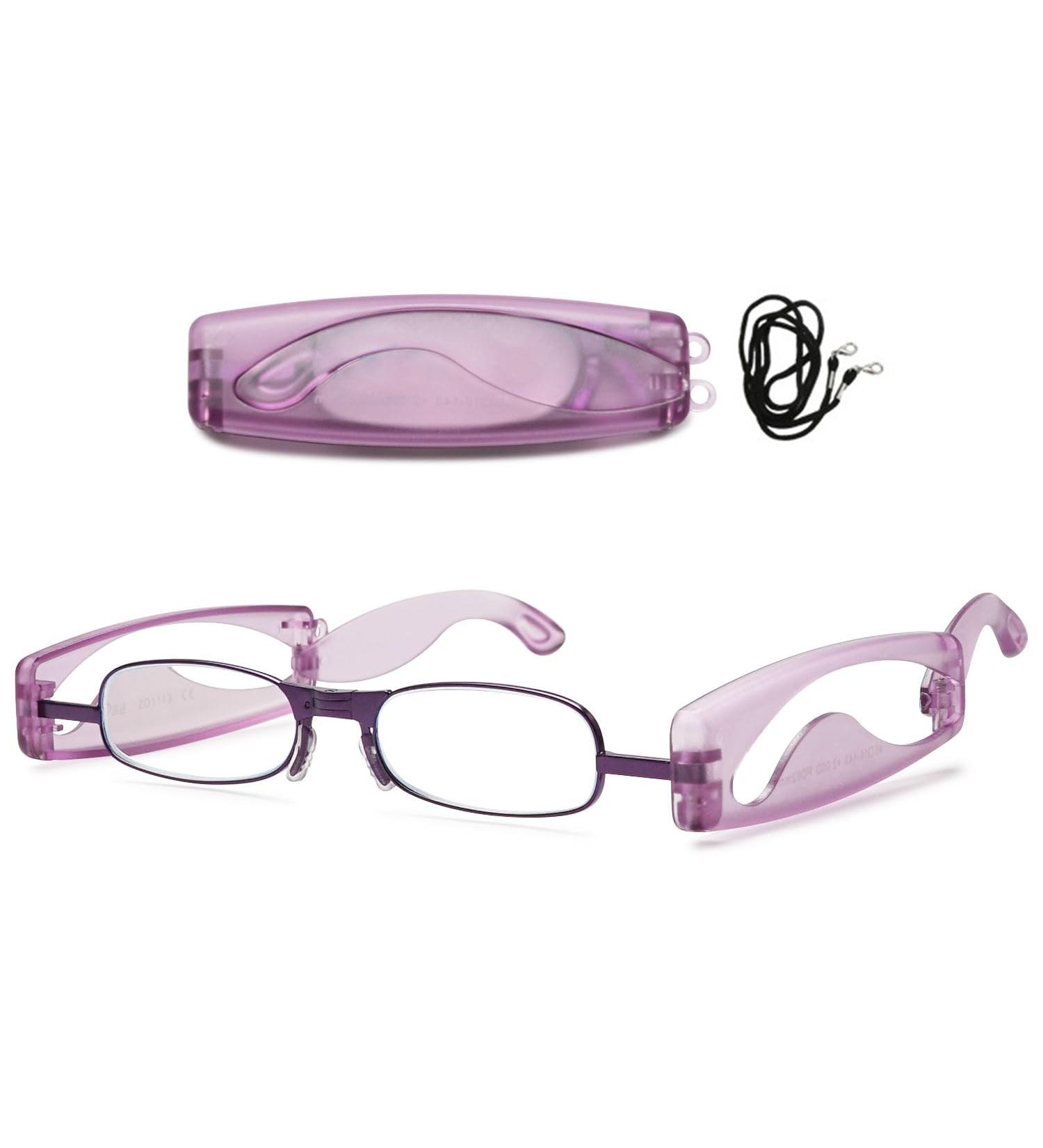 Vevesmundo Foldable Reading Glasses - Compact Anti-Blue Light Glasses for Men & Women - Purple 2.0X - Portable & Stylish - Buy Online on GoSupps.com