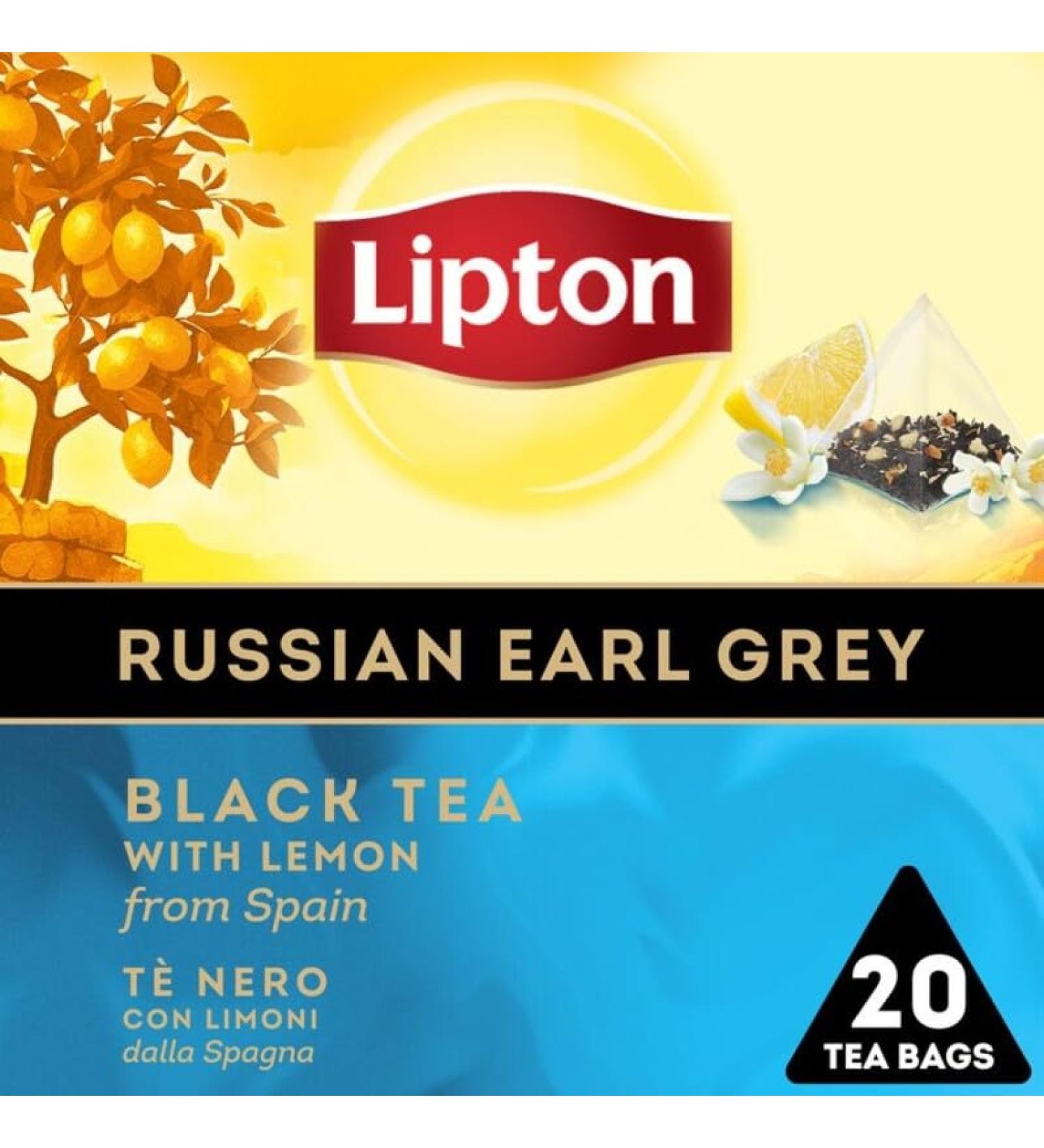 Lipton Lipton Earl Grey Pack of 12 Russian Pyramid Tea Bags with Real Tea Leaves