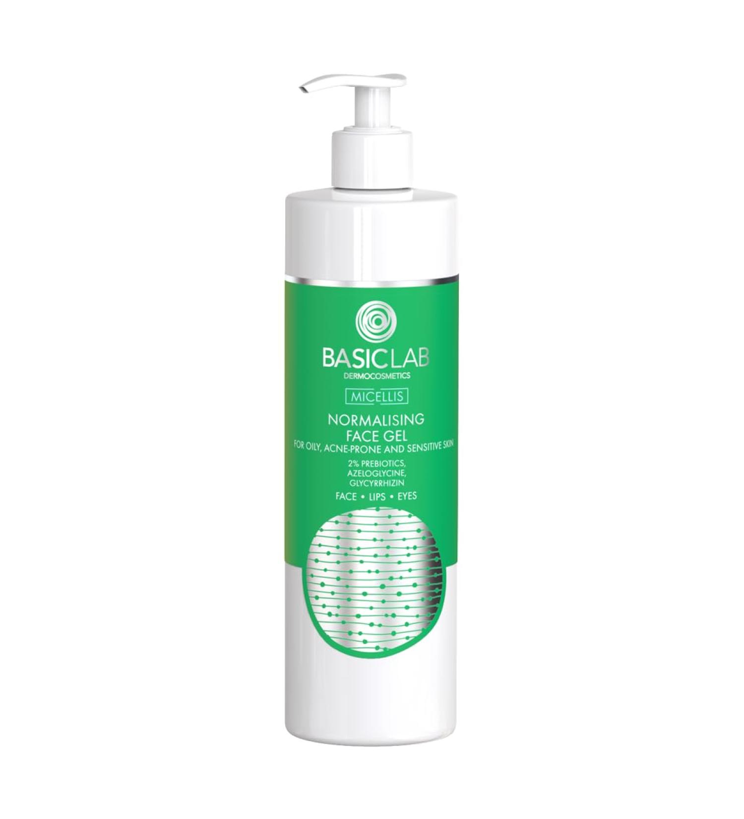 BasicLab Dermocosmetics Normalizing cleansing gel for oily acne and sensitive skin | 300 ml | Gel for removing make-up cleaning and caring - Buy Online on GoSupps.com