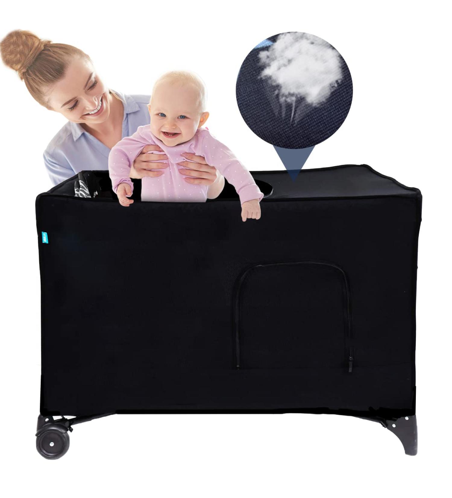 Stretchy Blackout Cover for Pack and Play Travel Crib Canopy - Breathable Baby Netting Tent for Indoor/Outdoor Use - Buy Online on GoSupps.com