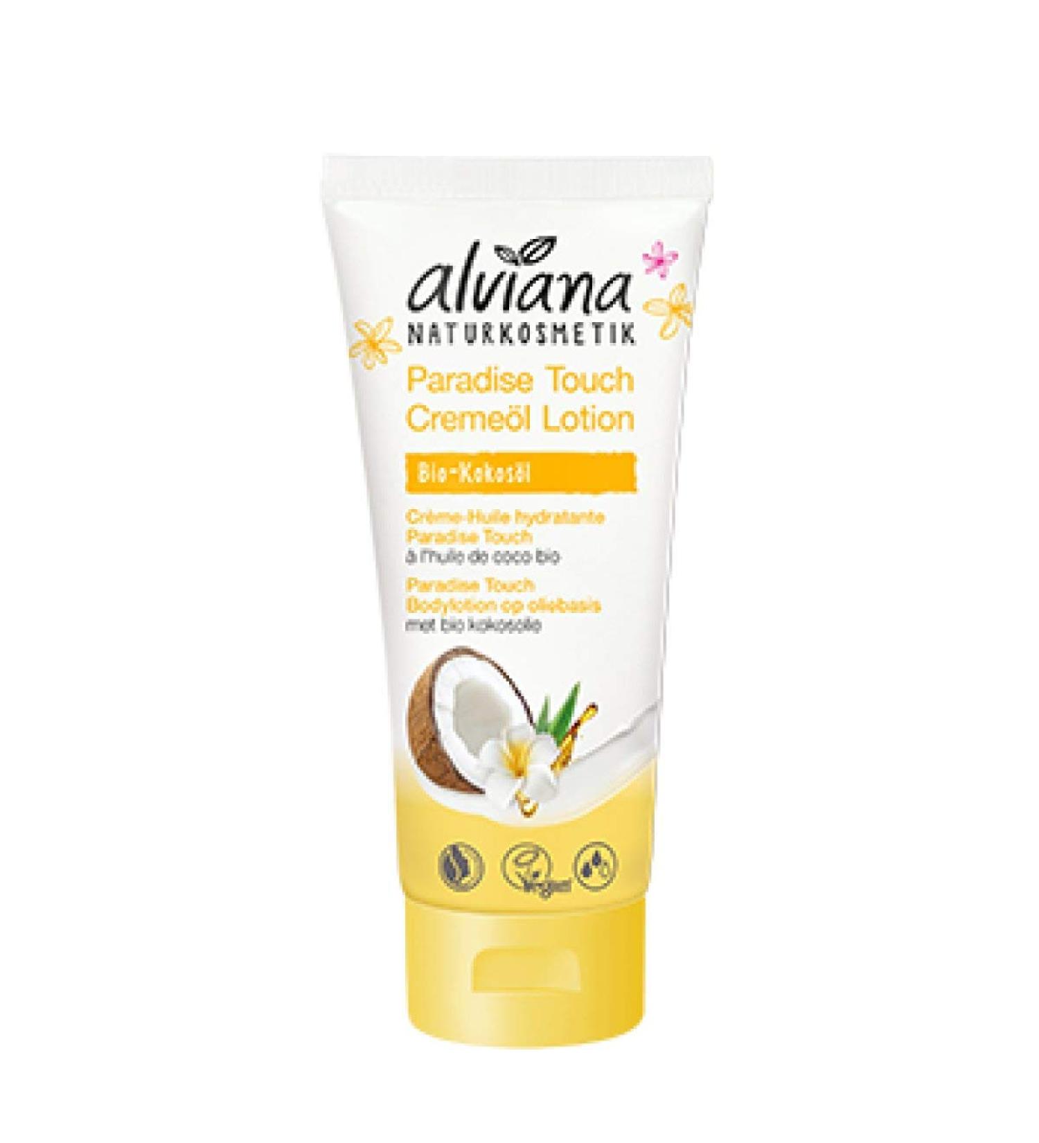 Alviana Natural Cosmetics Paradise Touch Cream Oil Lotion Organic Coconut 200 ml