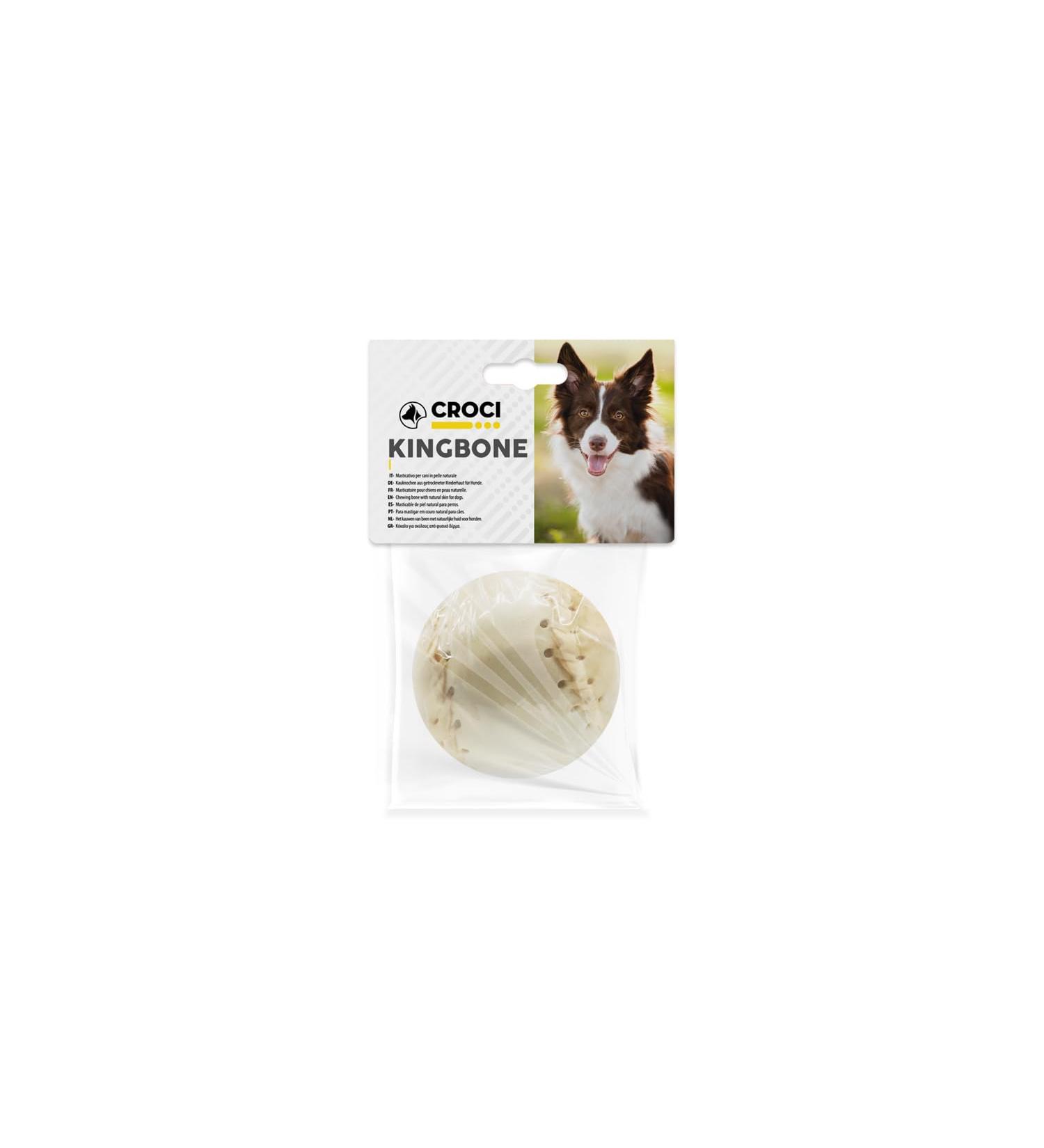 Croci King Bone for Dogs | Natural Cowhide Chewing Snacks - 7.5 cm 140g Baseball Ball & Tooth Cleaning Sticks - Buy Online on GoSupps.com