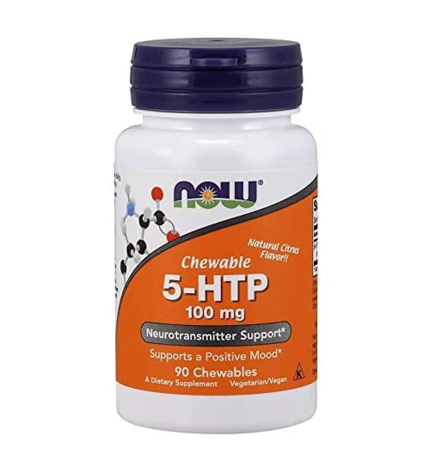 Now Foods 5-HTP Chewable Natural Citrus - 100 mg - 90 Chewables