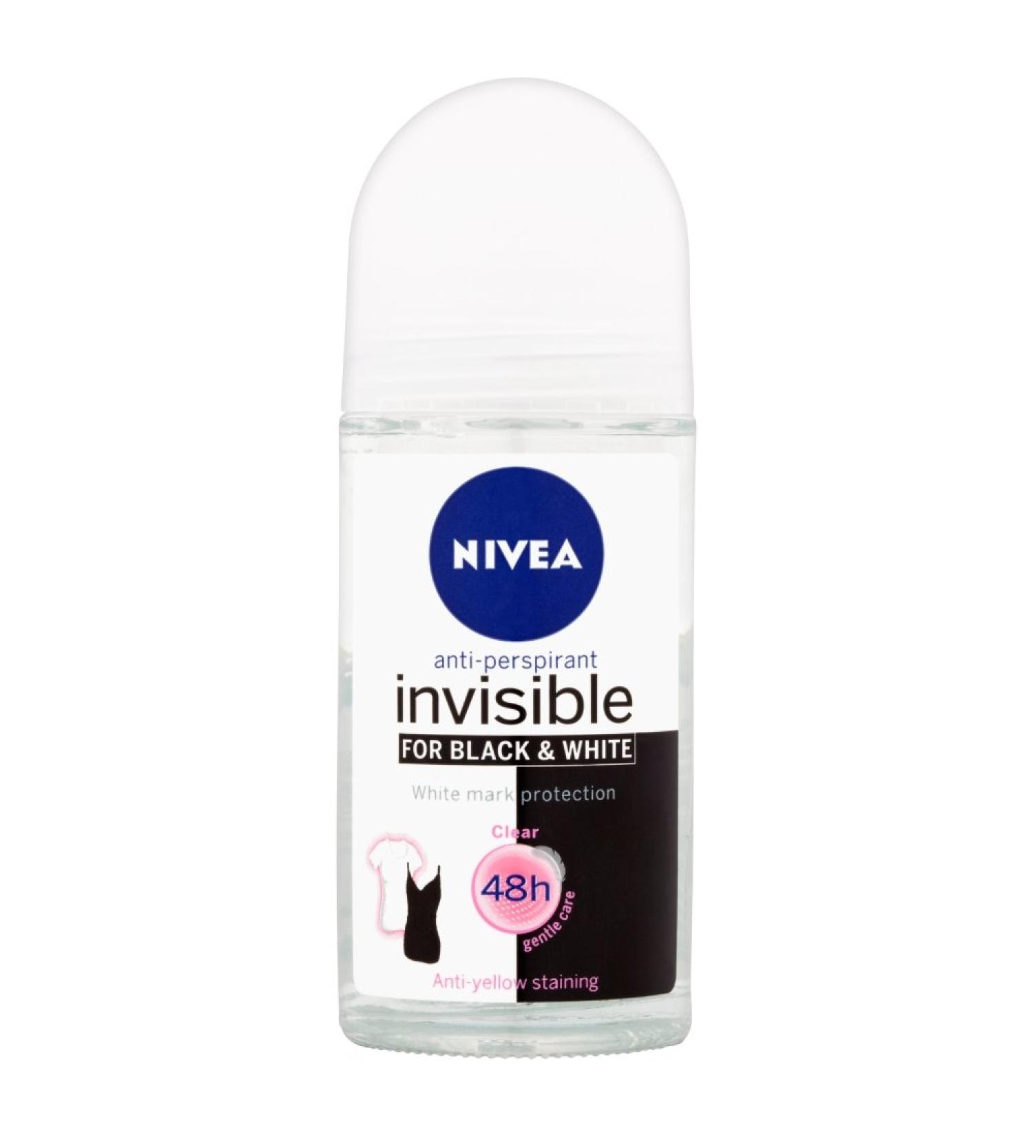 NIVEA Invisible for Black & White Fresh Lot de 6 d odorants bille anti-transpirant pour femme 6 x 50 ml