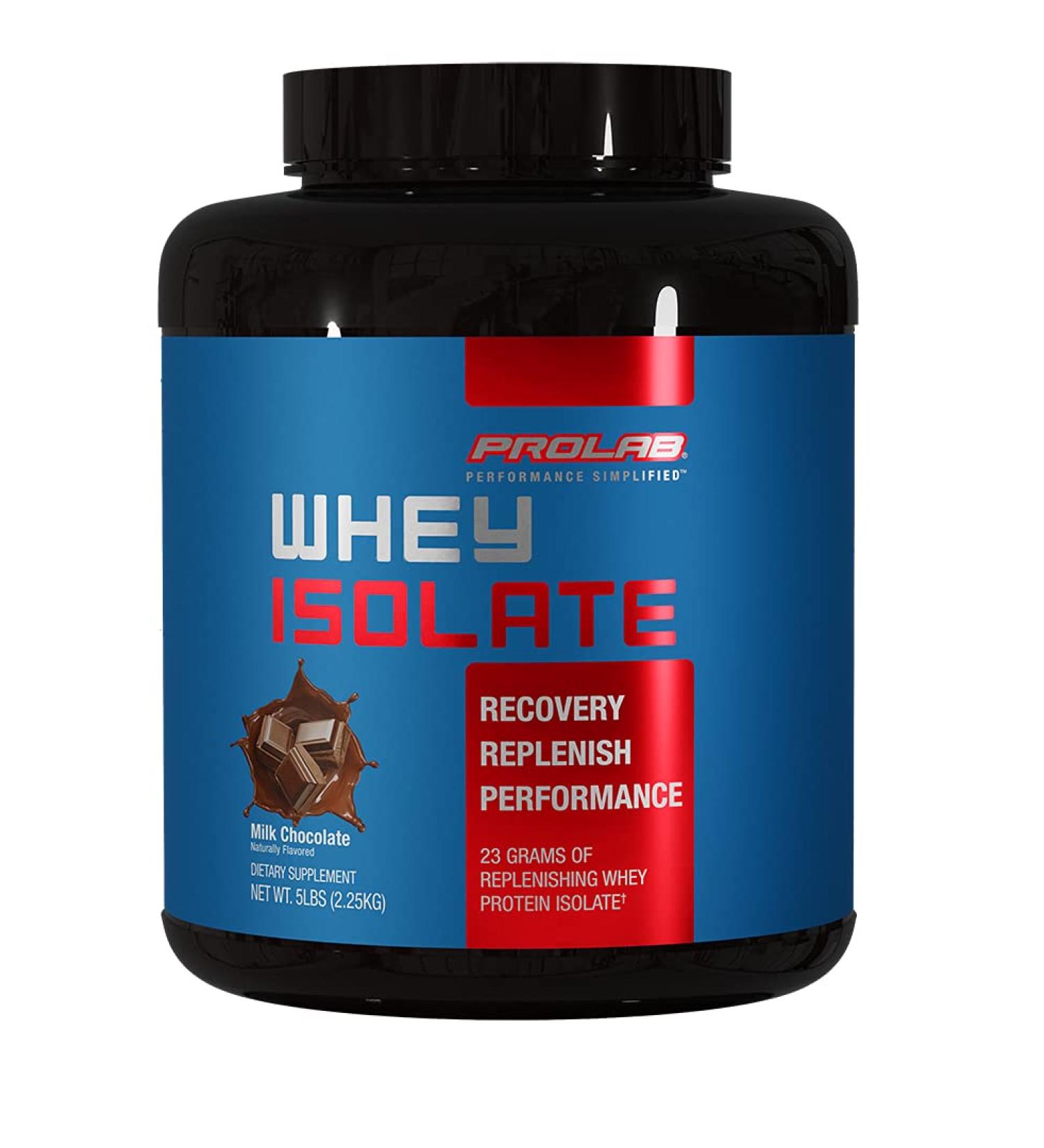 PROLAB Whey Isolate 5LB - Ultra Pure Milk Chocolate Protein 23g Per Scoop for Lean Muscle Growth & Fast Absorption - Premium Grade Supplement - Buy Online on GoSupps.com