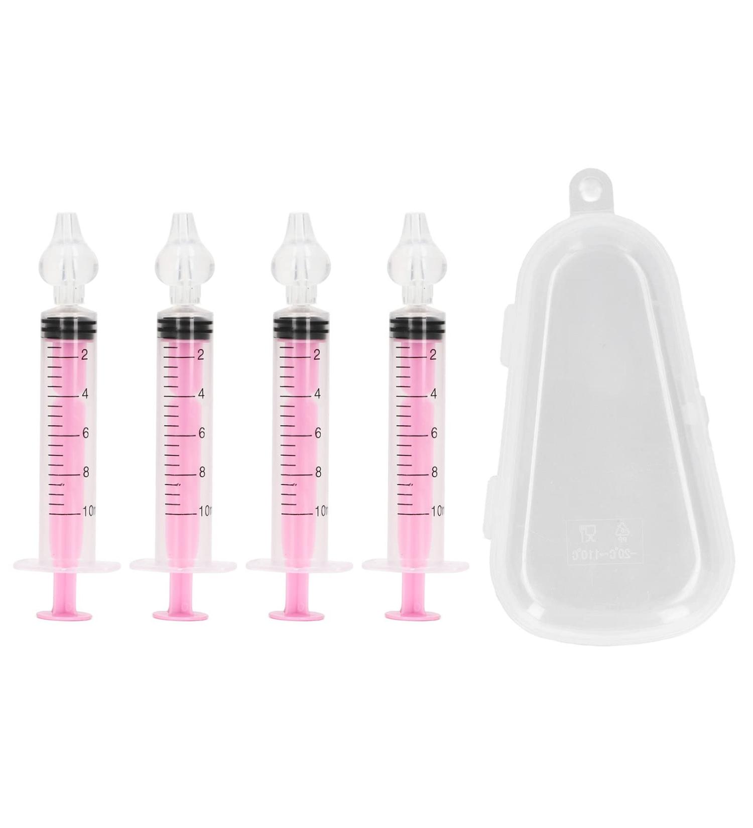 Baby Nasal Aspirator Kit - 4Pcs Nasal Irrigator for Babies - Reusable Silicone Rinse Kit with Storage Box - Pink - For Newborns & Infants - Buy Online on GoSupps.com