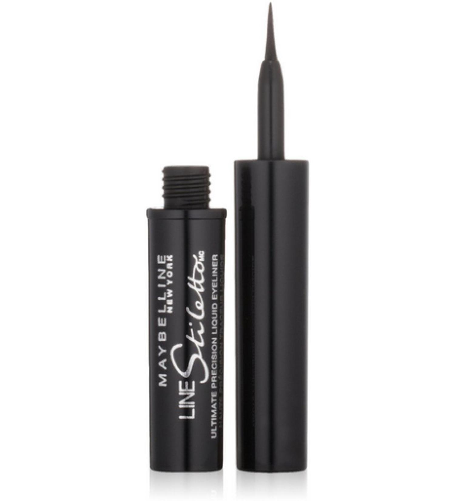 MaybellineNew York Line Stiletto Liquid Eyeliner Blackest Black 501 0.05 oz (Pack of 4)