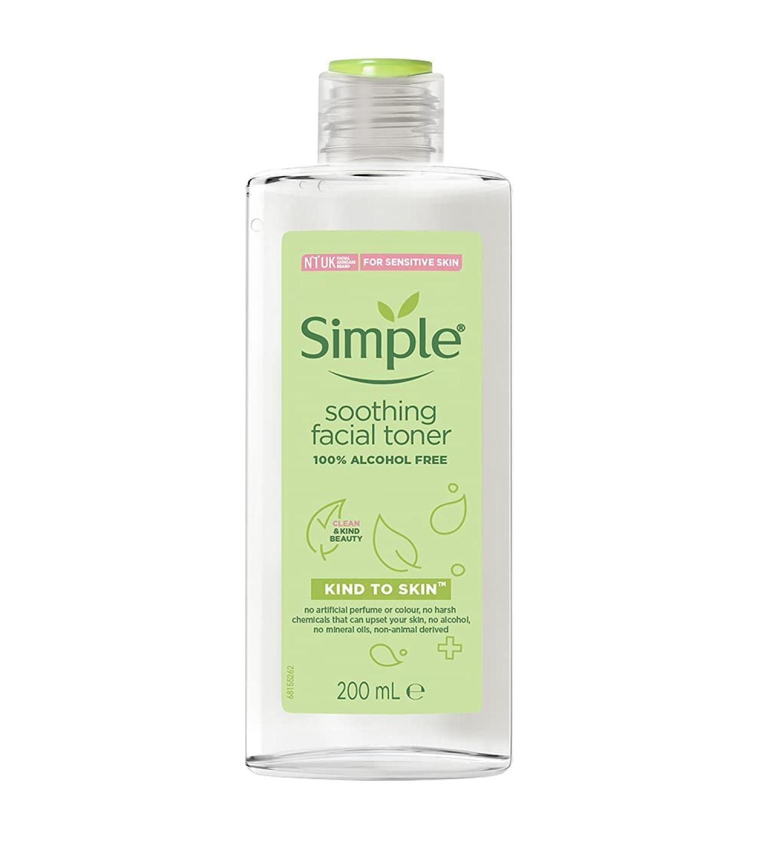Simple Kind to Skin Soothing Facial Toner 200ml - Gentle Skincare Essential - Buy Online on GoSupps.com