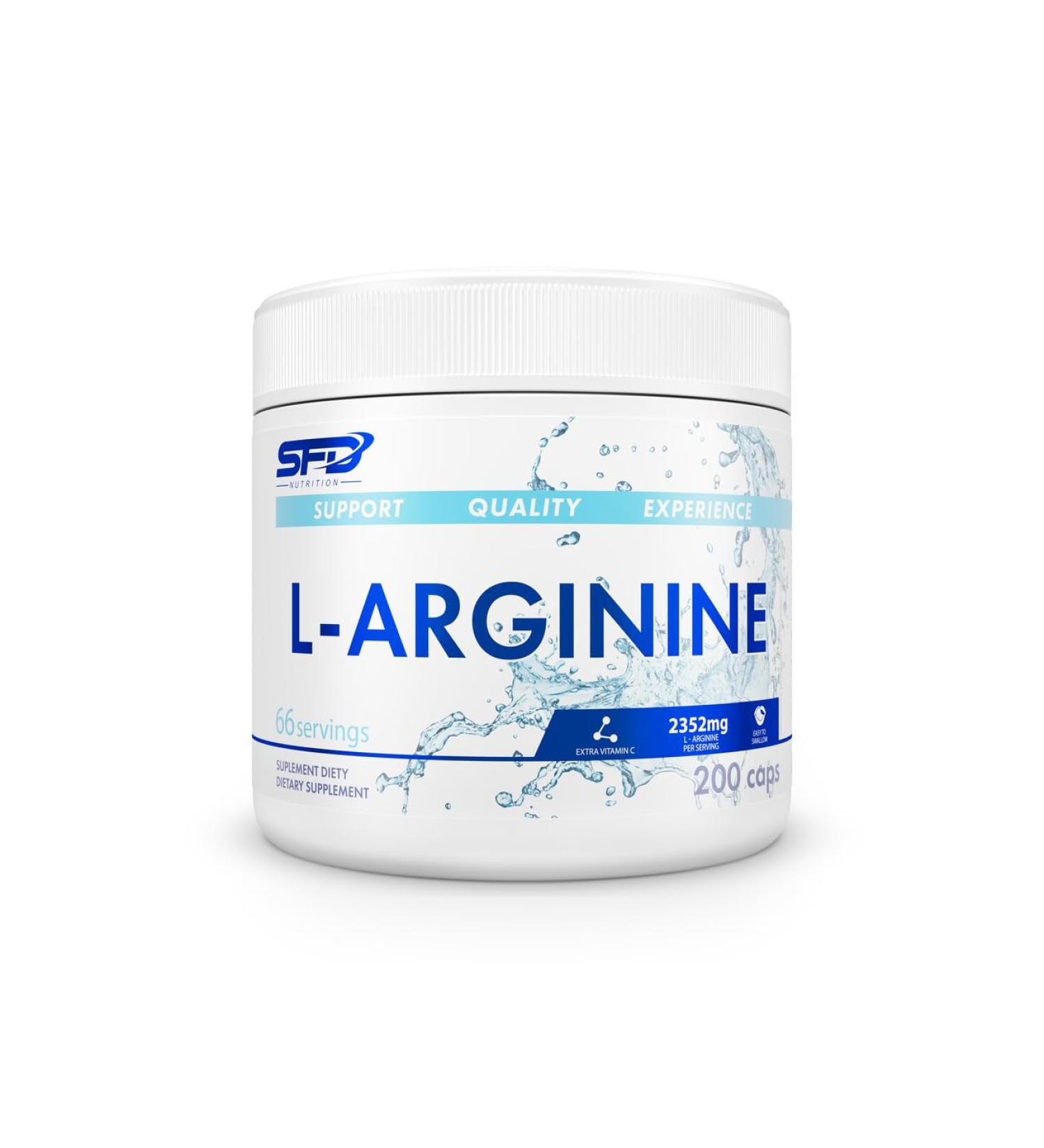 SFD L -Arginine Rebrend Dietary supplement with amino acid L -arginine - muscle oxenization - supports the blood pressure values - more efficient training - 200 capsules 200 pieces (1 Pack)