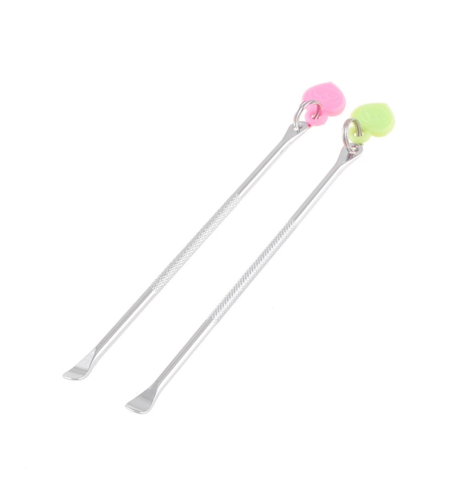 Qtqgoitem Silver Tone Heart Pendant Keyring Keychain Earpicks Earwax Remover Curette Tool 4 Pcs (Model: 3da a7e 074 e65 214)