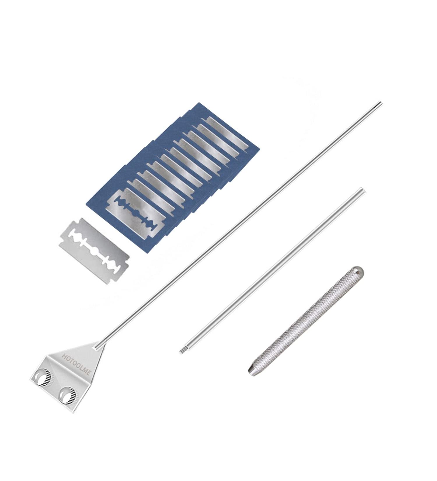 Stainless Steel Aquarium Scraper with 10 Blades for Fish Tank Cleaning - HOTOOLME - Buy Online on GoSupps.com