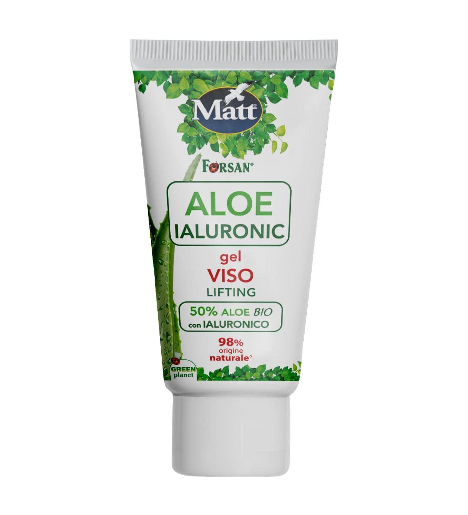 Matt Matt - Forsan Herbal Tradition - Aloe Hyaluronic Face Gel - Hydrating Lifting Effect Treatment with Organic Aloe Vera and Naturally Derived Hyaluronic Acid - 50 ml