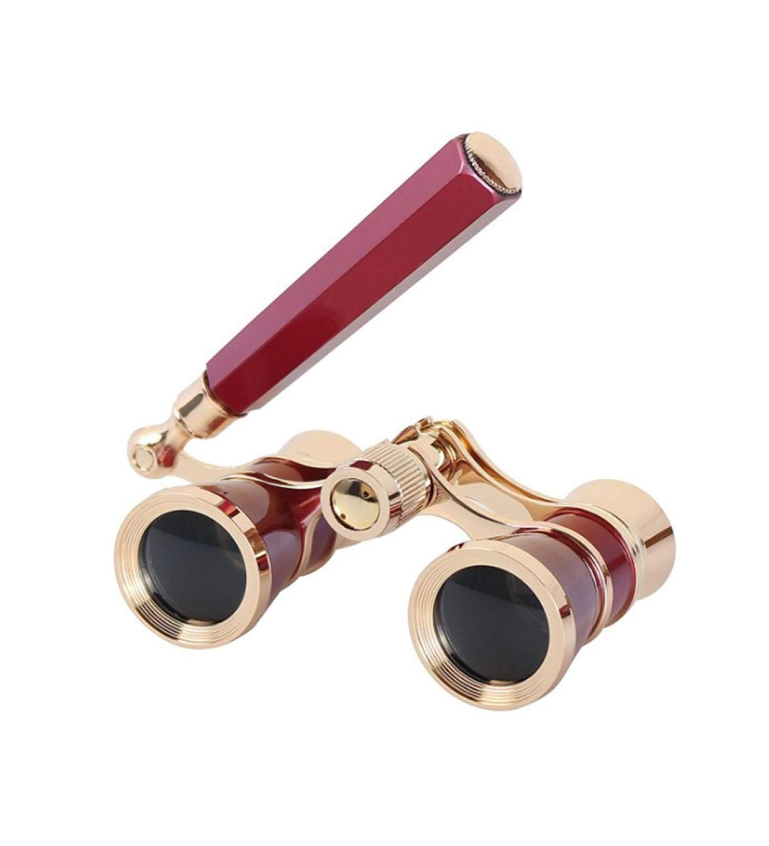 Aroncent Opera Glasses 3X25 Compact Binoculars with Handle for Adults, Kids, Women - Red - Buy Online on GoSupps.com