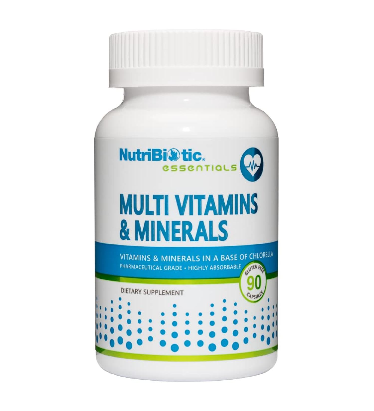 NutriBiotic Multi Vitamins & Minerals 90 Ct Capsules - 72 Trace Elements - Pharmaceutical-Grade & Gluten Free - Buy Online on GoSupps.com