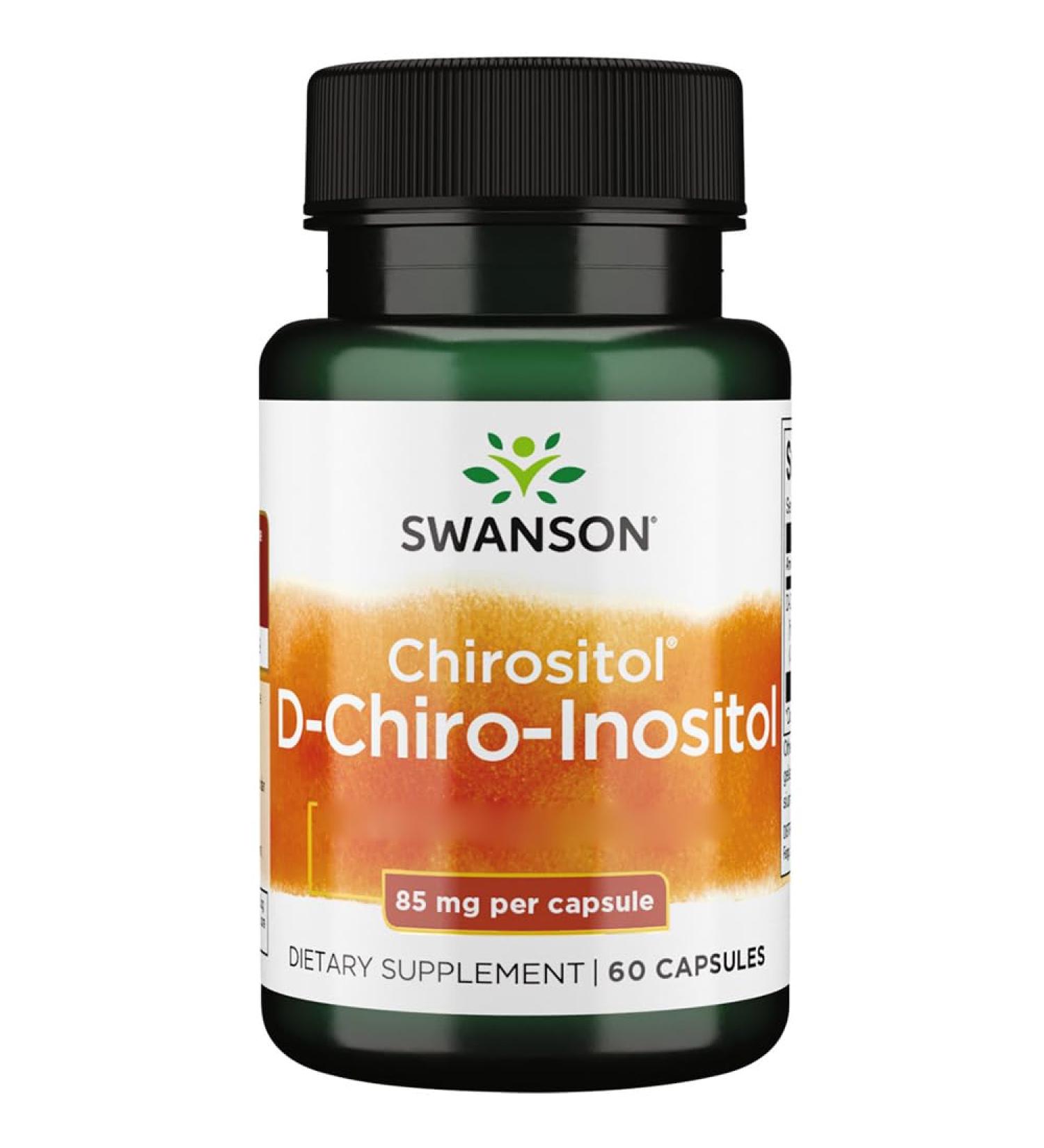 Swanson D-Chiro-Inositol 85mg - 60 Capsules | Laboratory Tested Soy & Gluten Free Non-GMO - Buy Internationally - Buy Online on GoSupps.com
