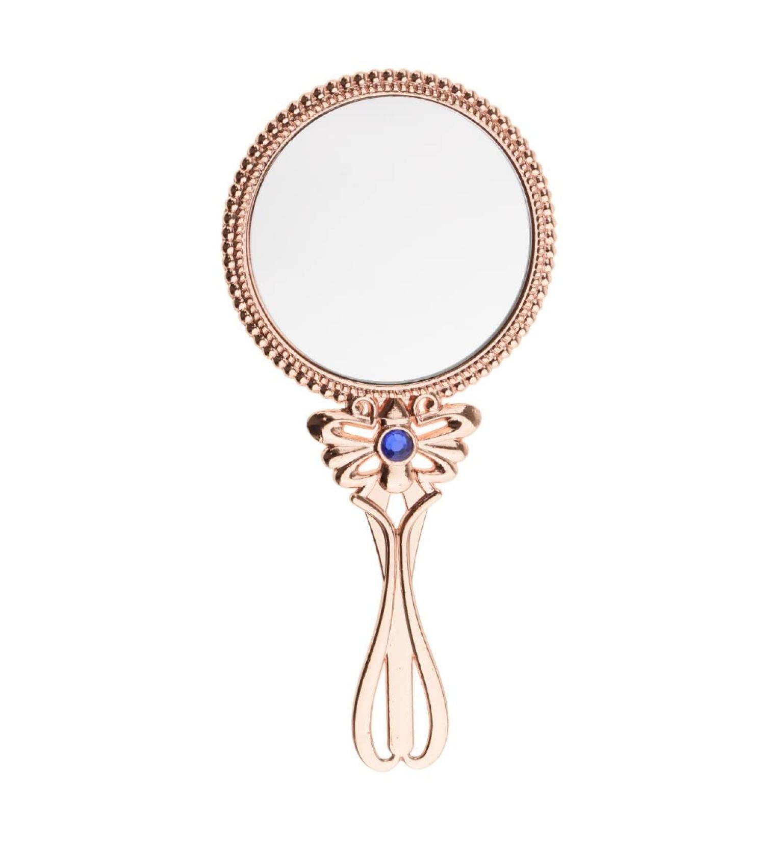Vintage Style Handheld Mirror for Travel Makeup - Beauty Cosmetic Ladies Hand Mirror - Buy Online on GoSupps.com